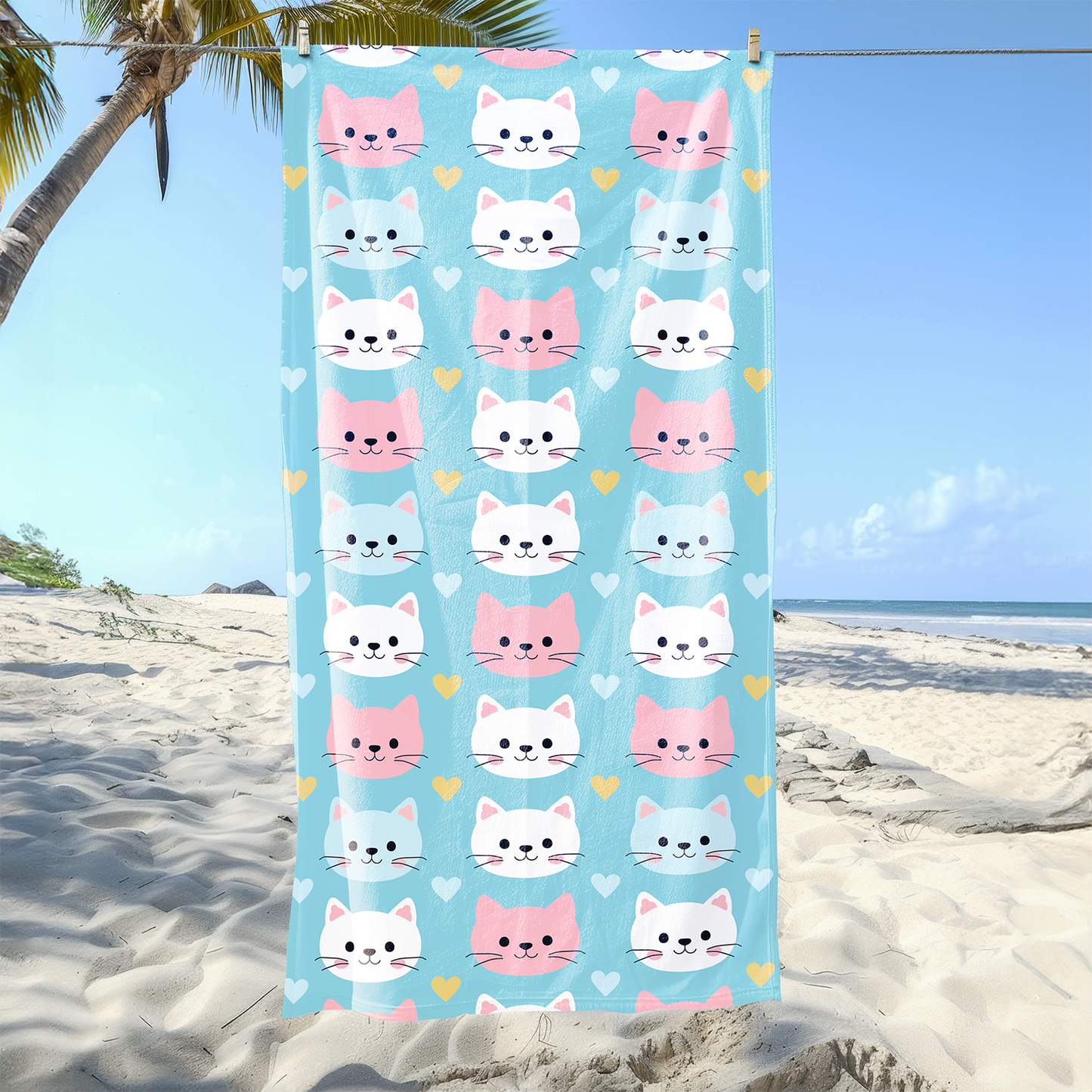 Cute Cats Printed Beach Towel