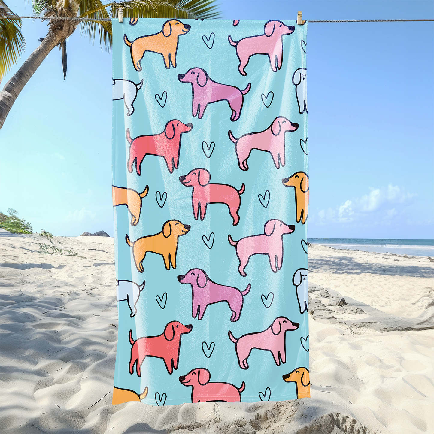 Dogs Printed Beach Towel