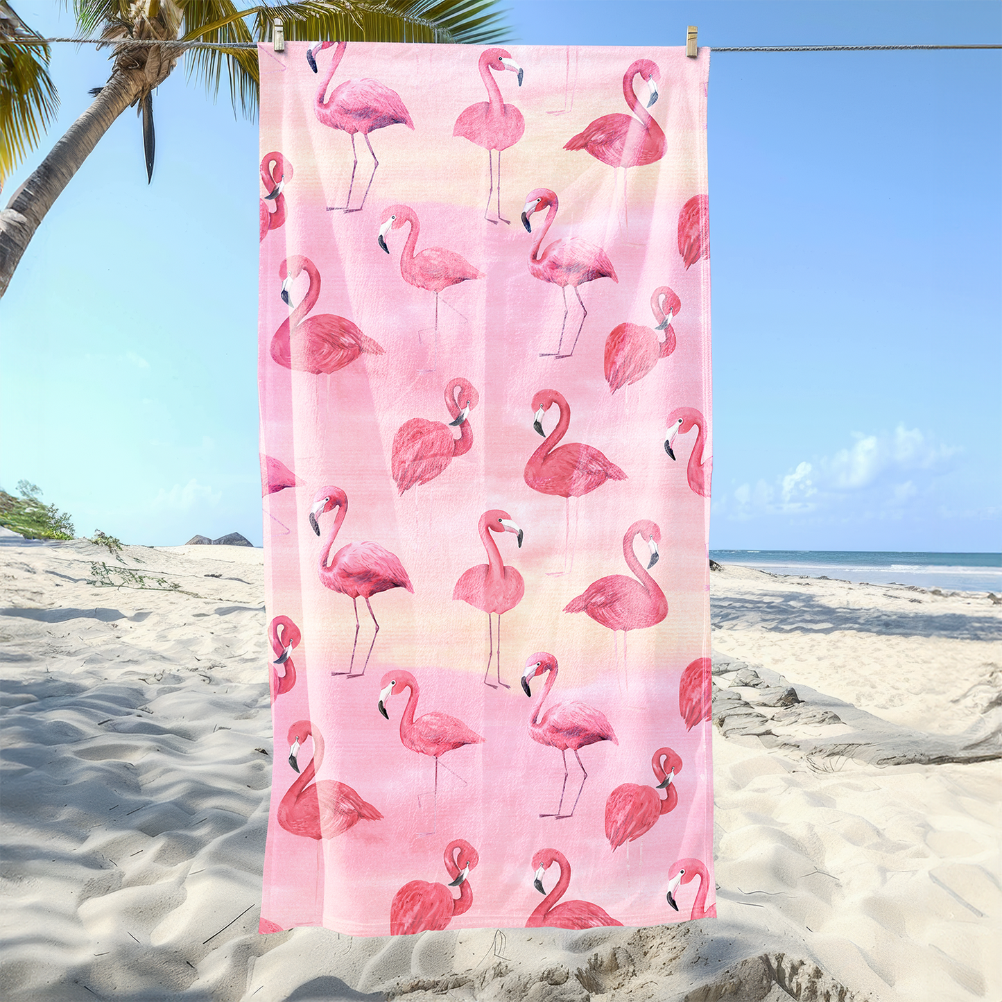 Flamingos Printed Beach Towel