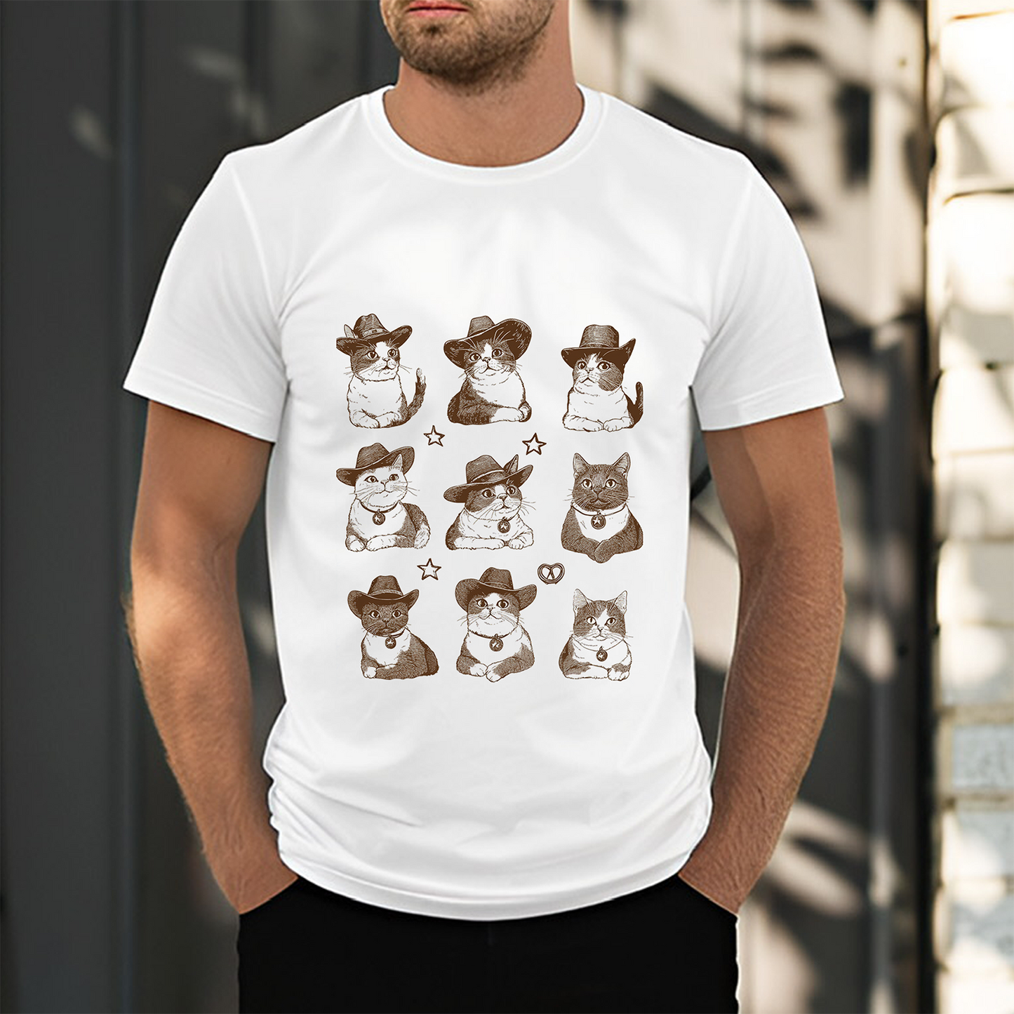 Cat Western White T-shirt