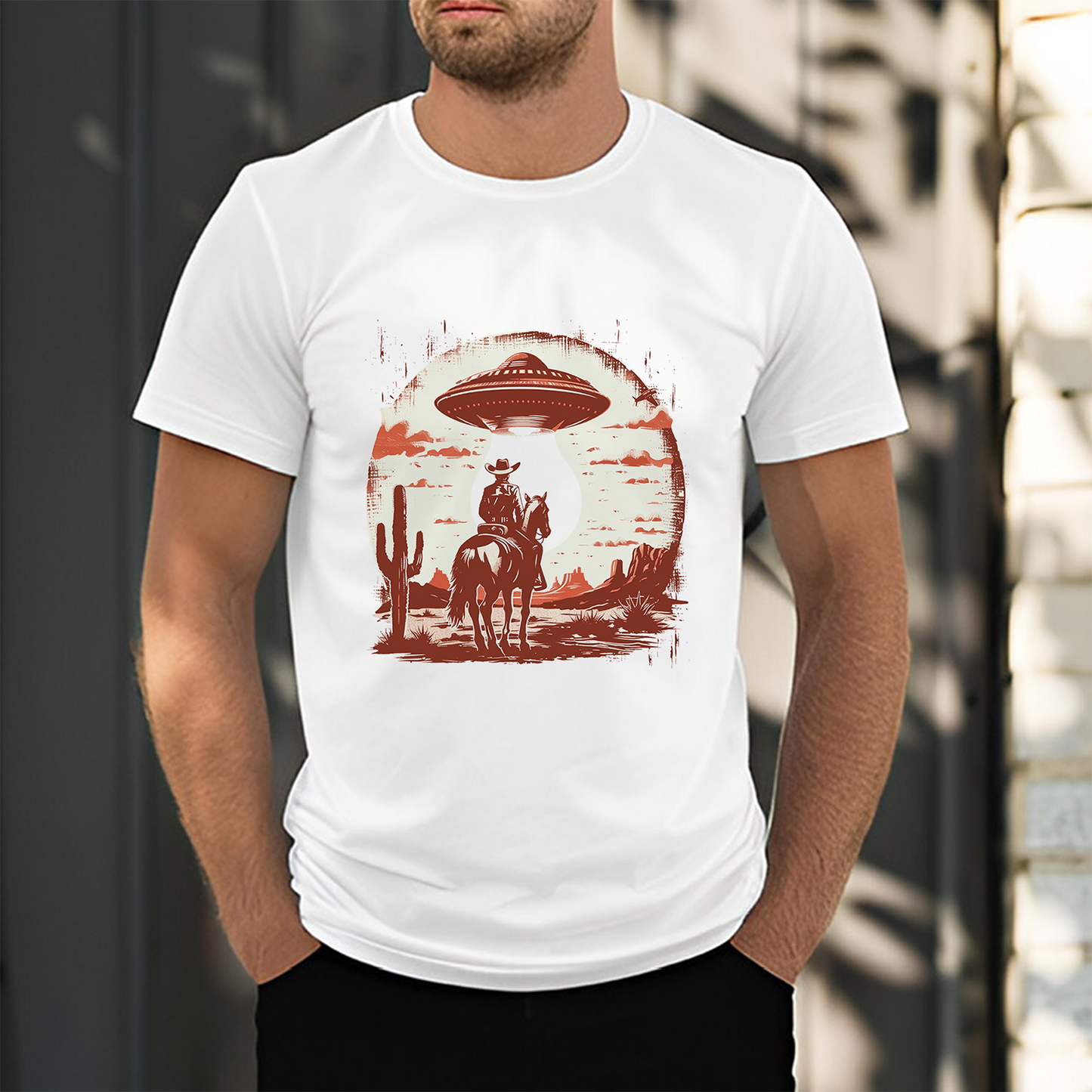 Cowboy and Aliens White T-shirt