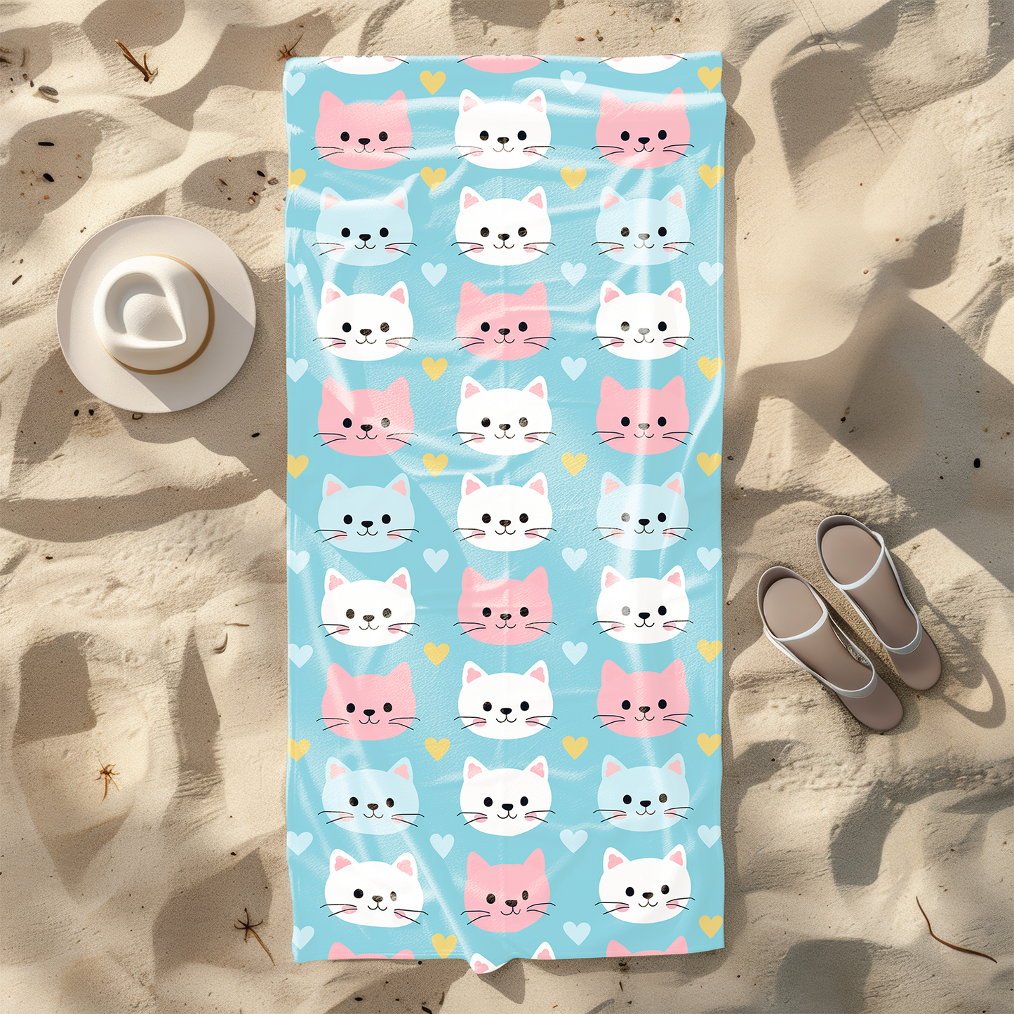 Cute Cats Printed Beach Towel