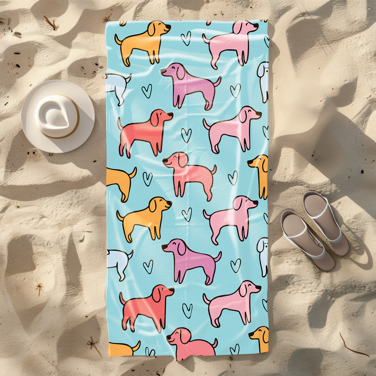 Dogs Printed Beach Towel