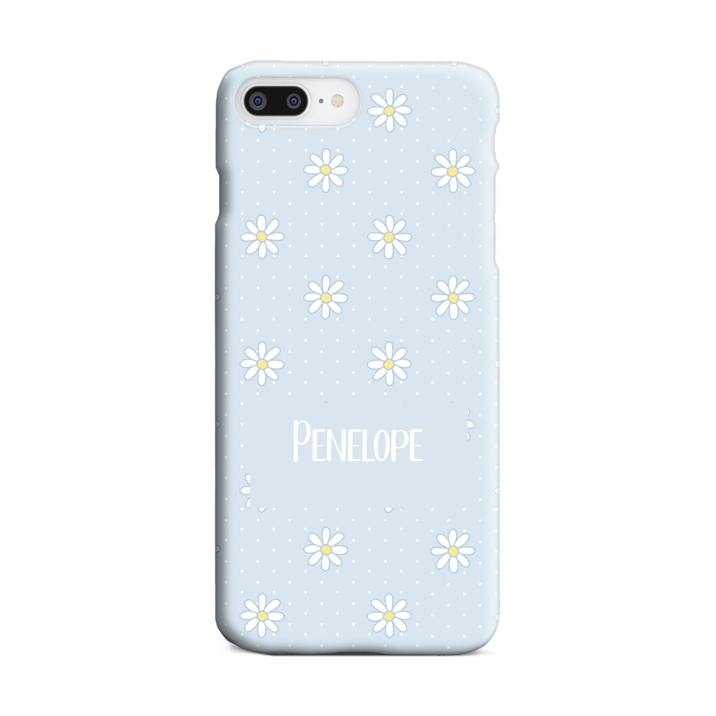 Blue Daisy Dot Slim Personalised Phone Case