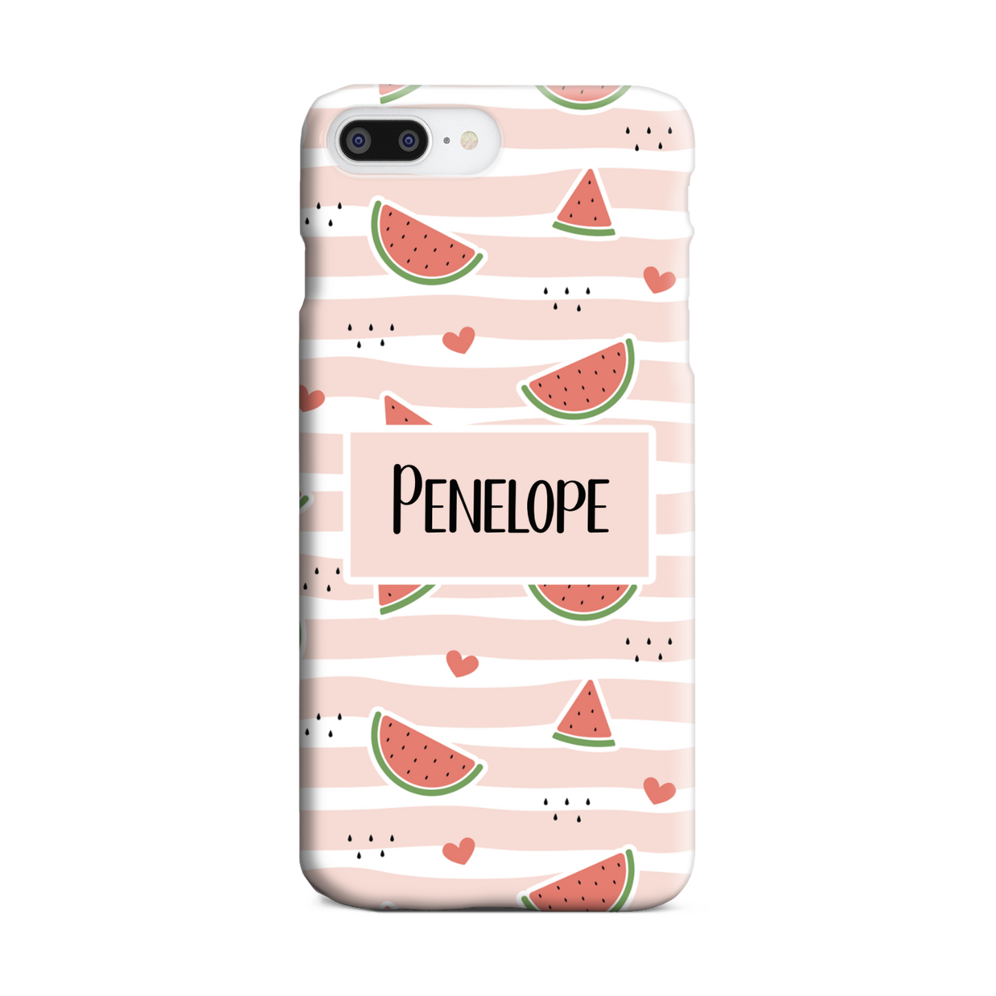 Watermelon Pink Stripe Personalised Slim Phone Case