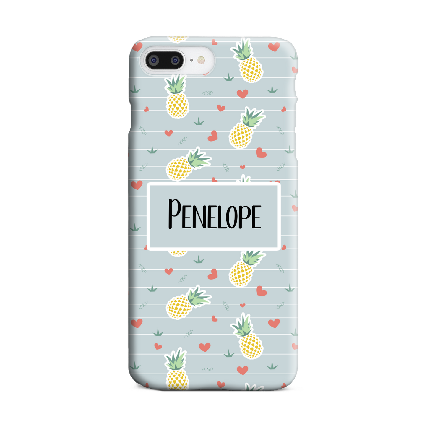 Pineapple Stripe Personalised Slim Phone Case