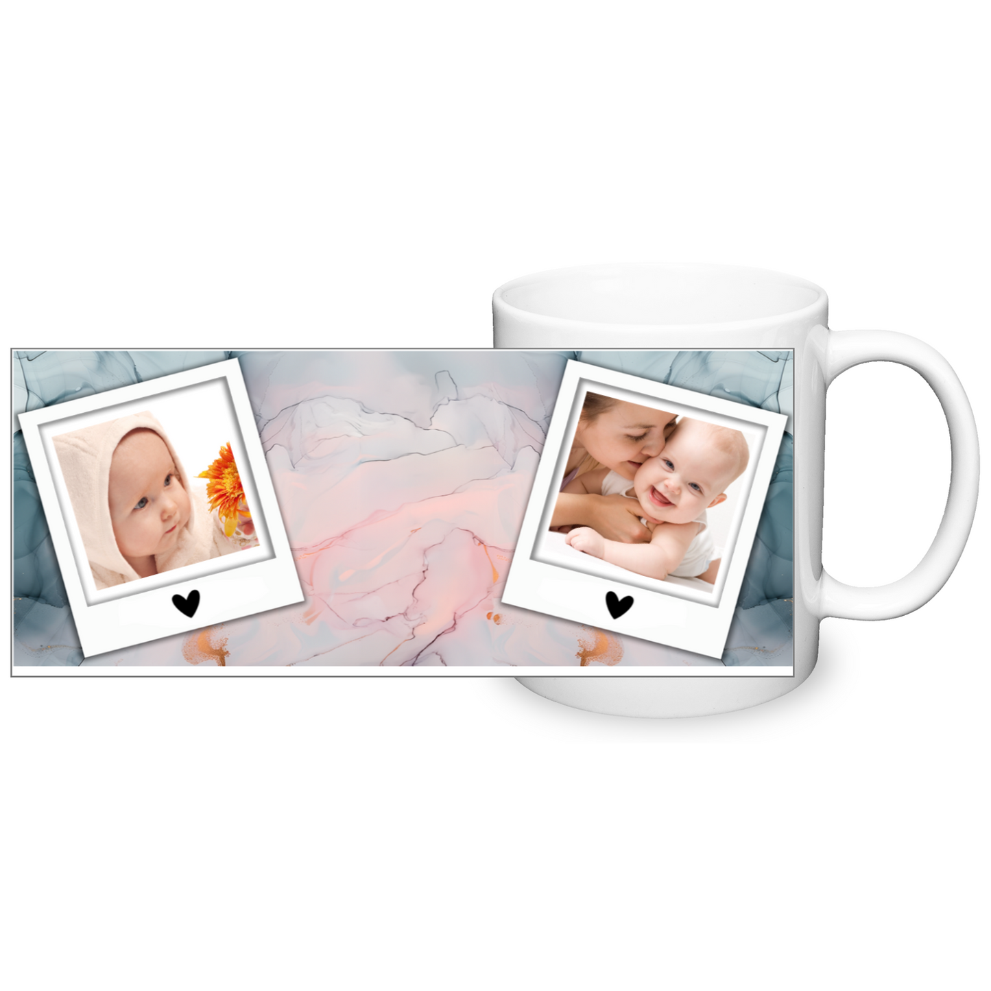 Marble Effect Personalised Photo 11oz Mug