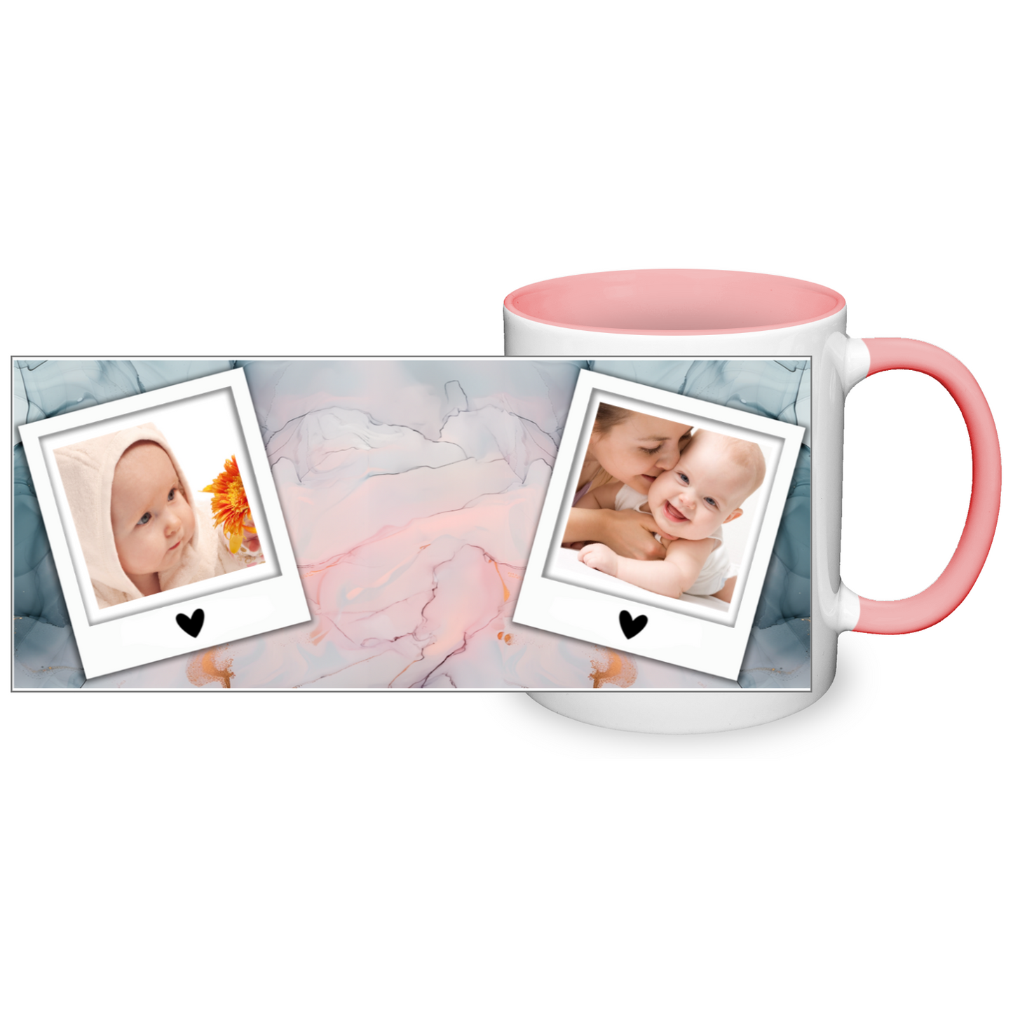 Marble Effect Personalised Photo 11oz Mug
