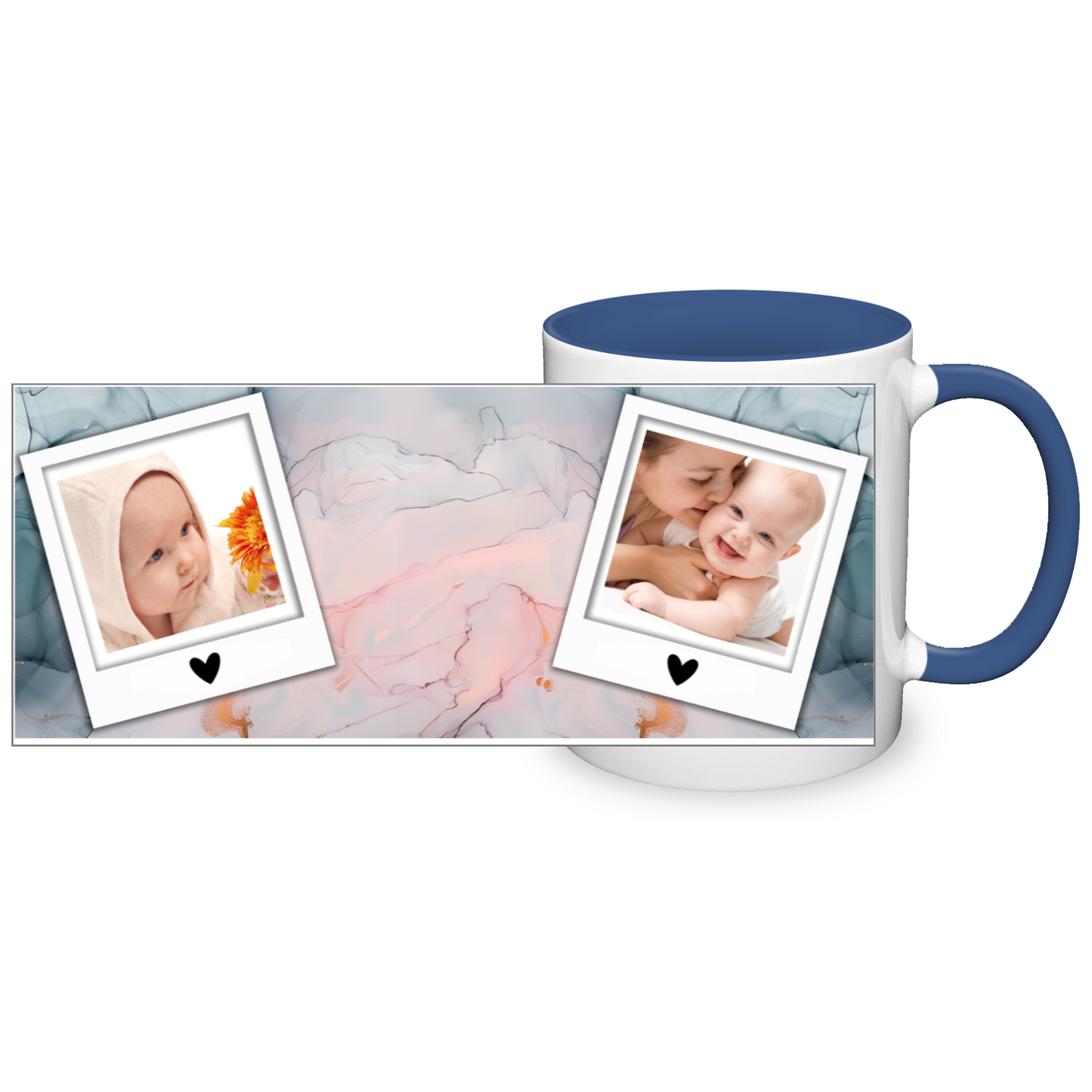 Marble Effect Personalised Photo 11oz Mug