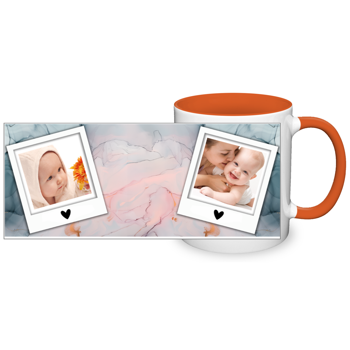 Marble Effect Personalised Photo 11oz Mug