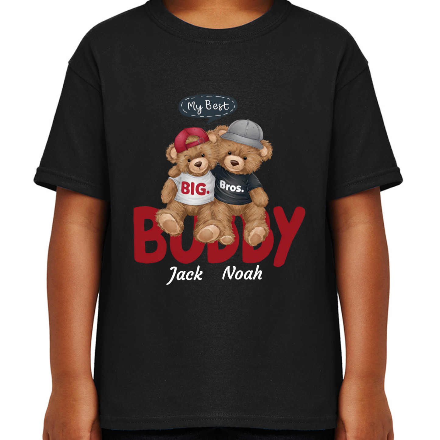Personalised Character Bear Brothers Kids T-shirt