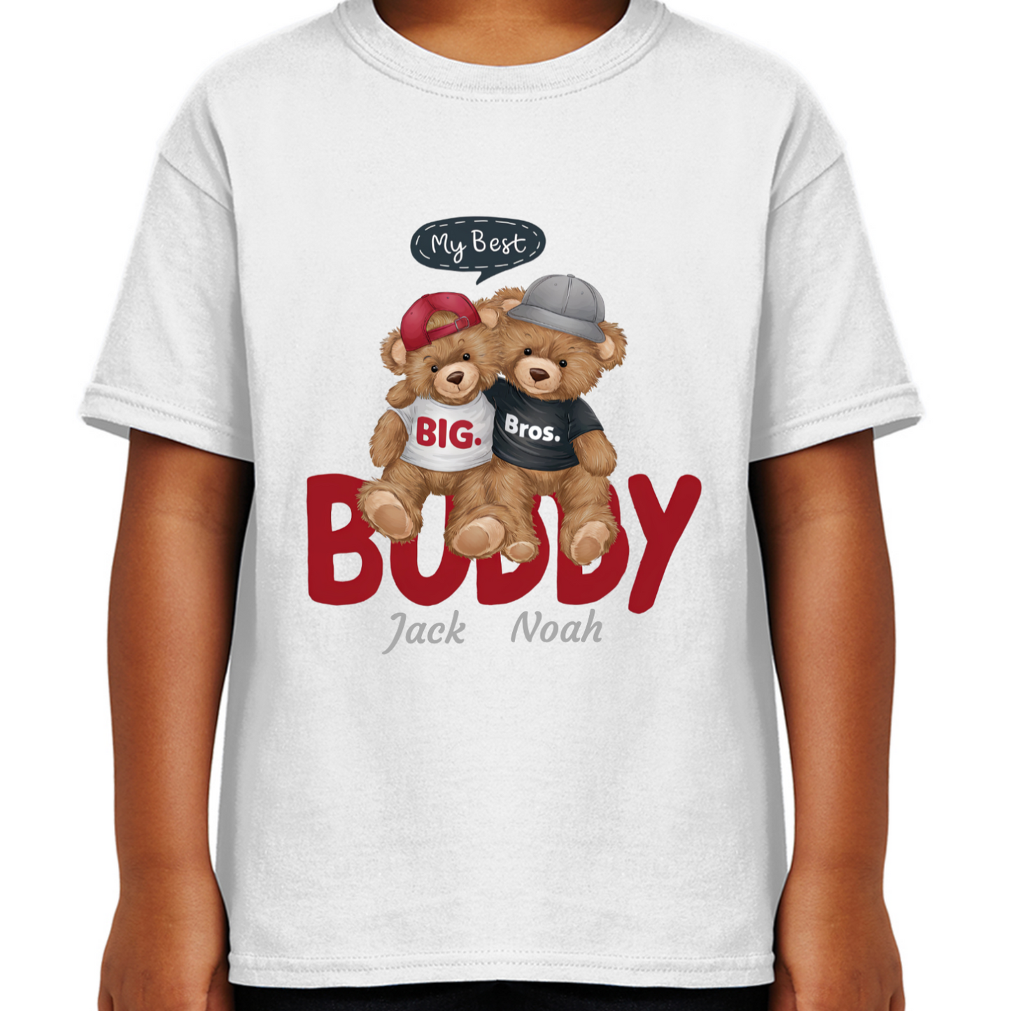 Personalised Character Bear Brothers Kids T-shirt
