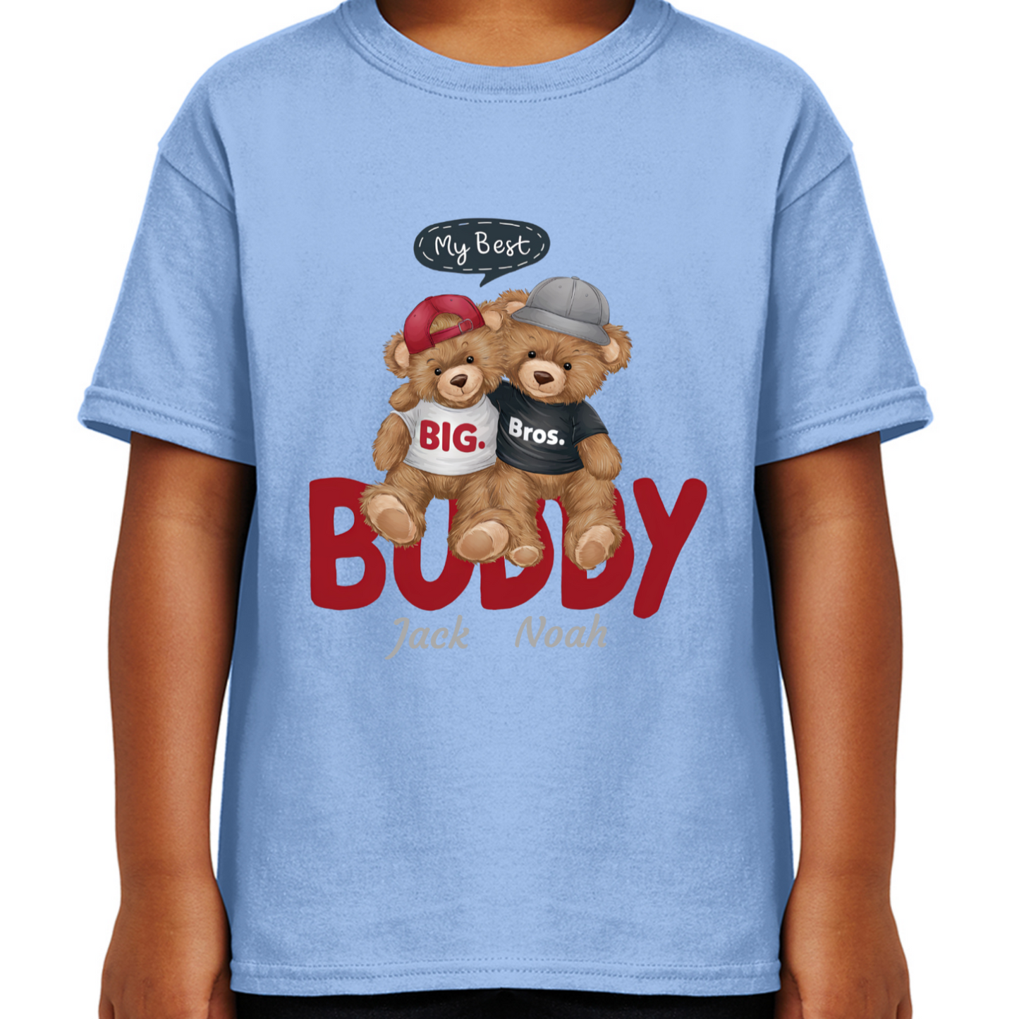 Personalised Character Bear Brothers Kids T-shirt