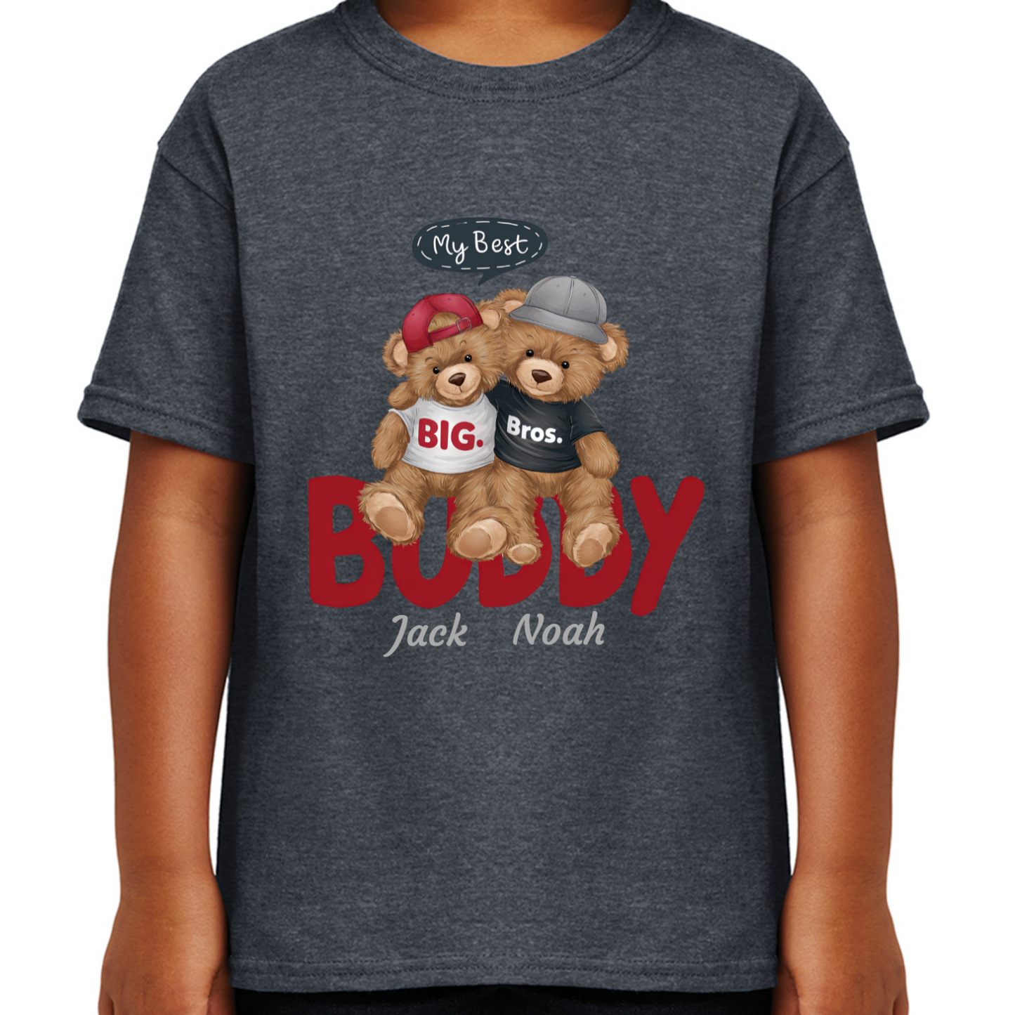 Personalised Character Bear Brothers Kids T-shirt