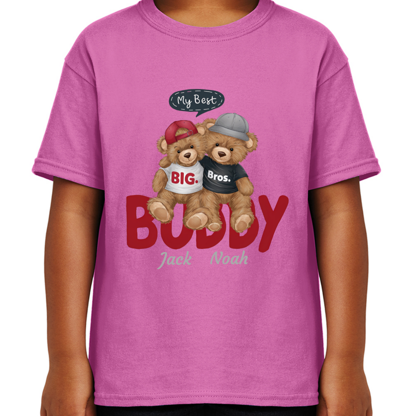 Personalised Character Bear Brothers Kids T-shirt