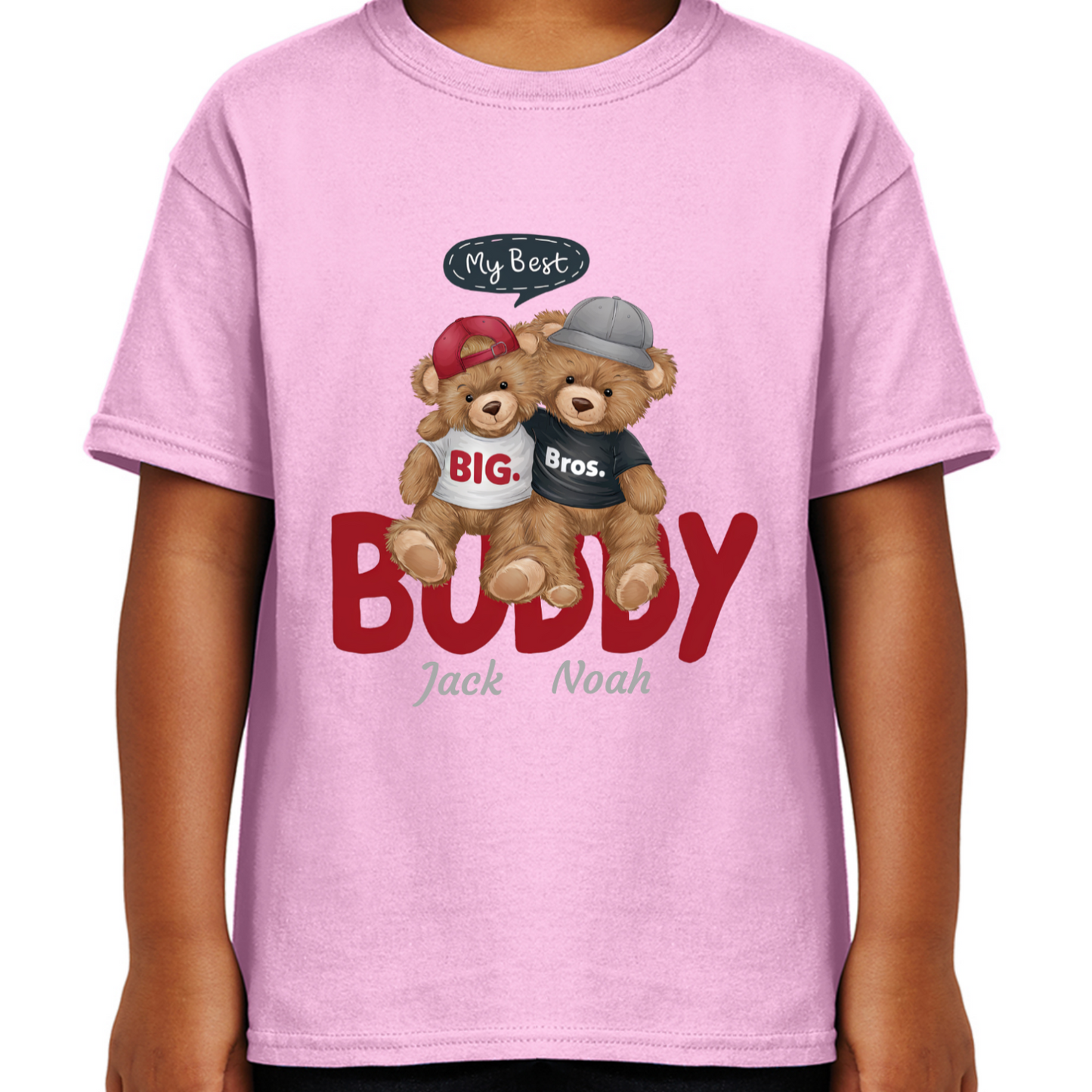 Personalised Character Bear Brothers Kids T-shirt