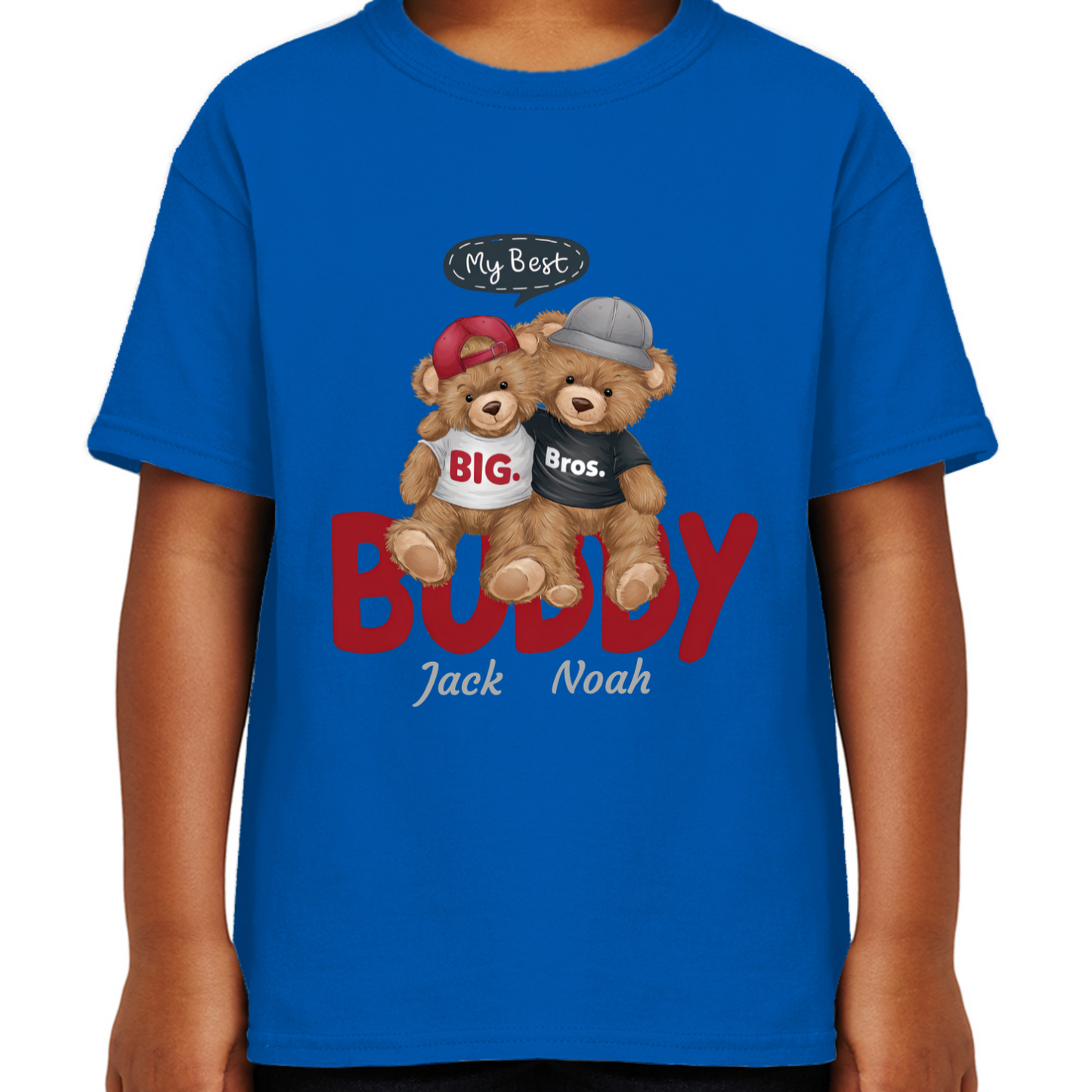 Personalised Character Bear Brothers Kids T-shirt