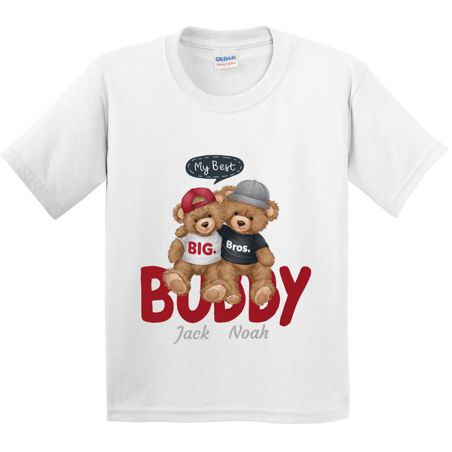 Personalised Character Bear Brothers Kids T-shirt