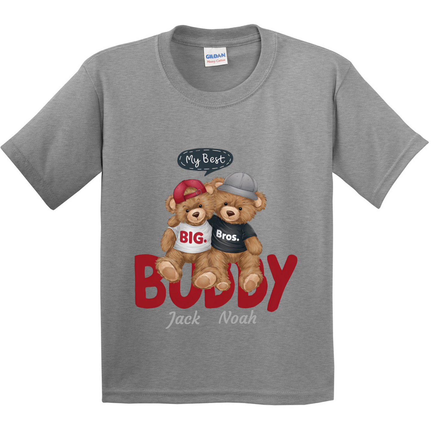 Personalised Character Bear Brothers Kids T-shirt