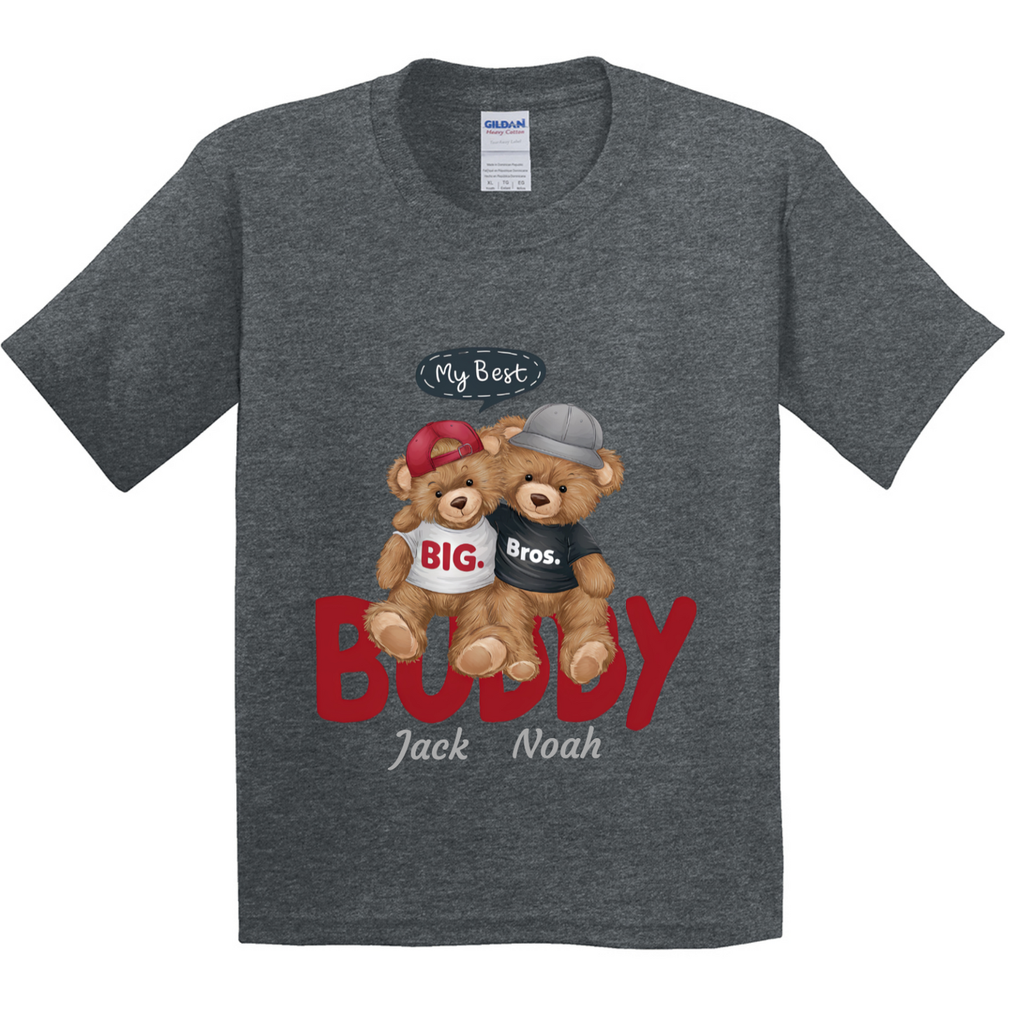 Personalised Character Bear Brothers Kids T-shirt