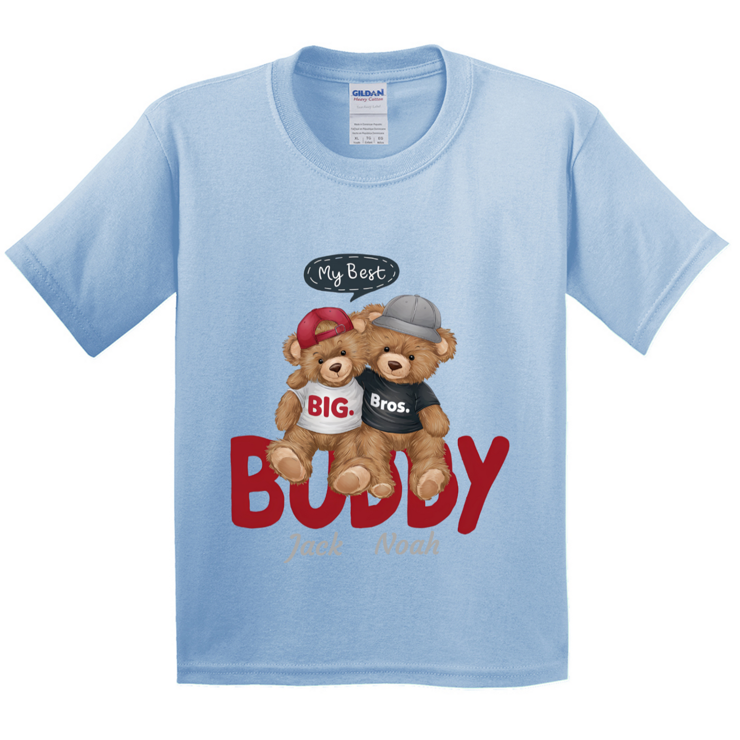 Personalised Character Bear Brothers Kids T-shirt