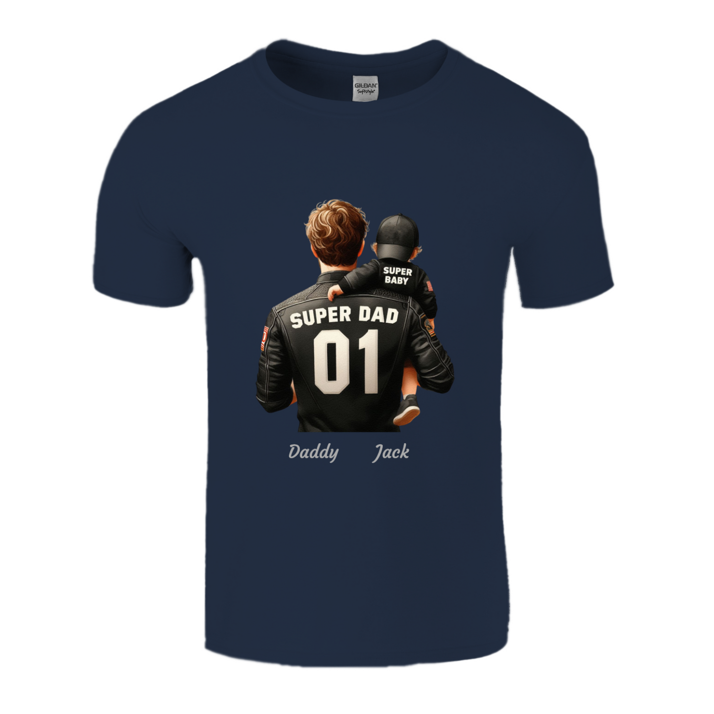 Personalised Super Dad Character T-shirt