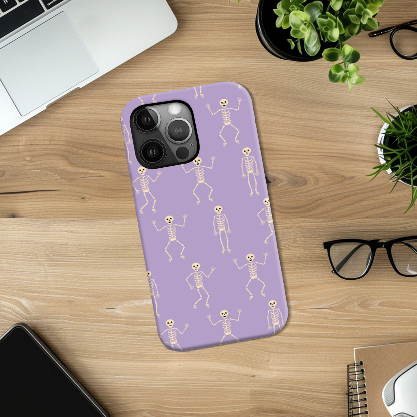 Lilac Skeletons Slim Phone Case