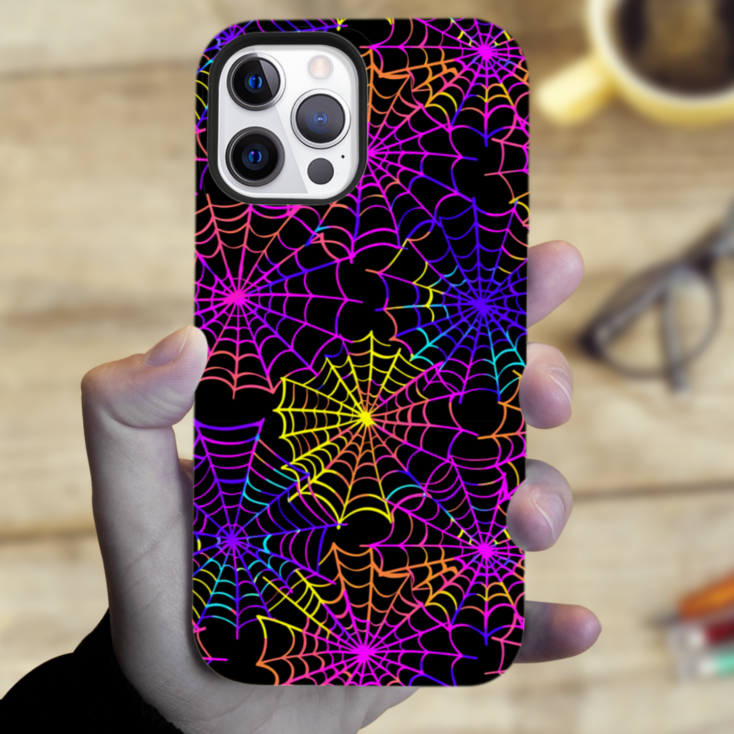 Multi Colour Spider Web Tough Phone Case