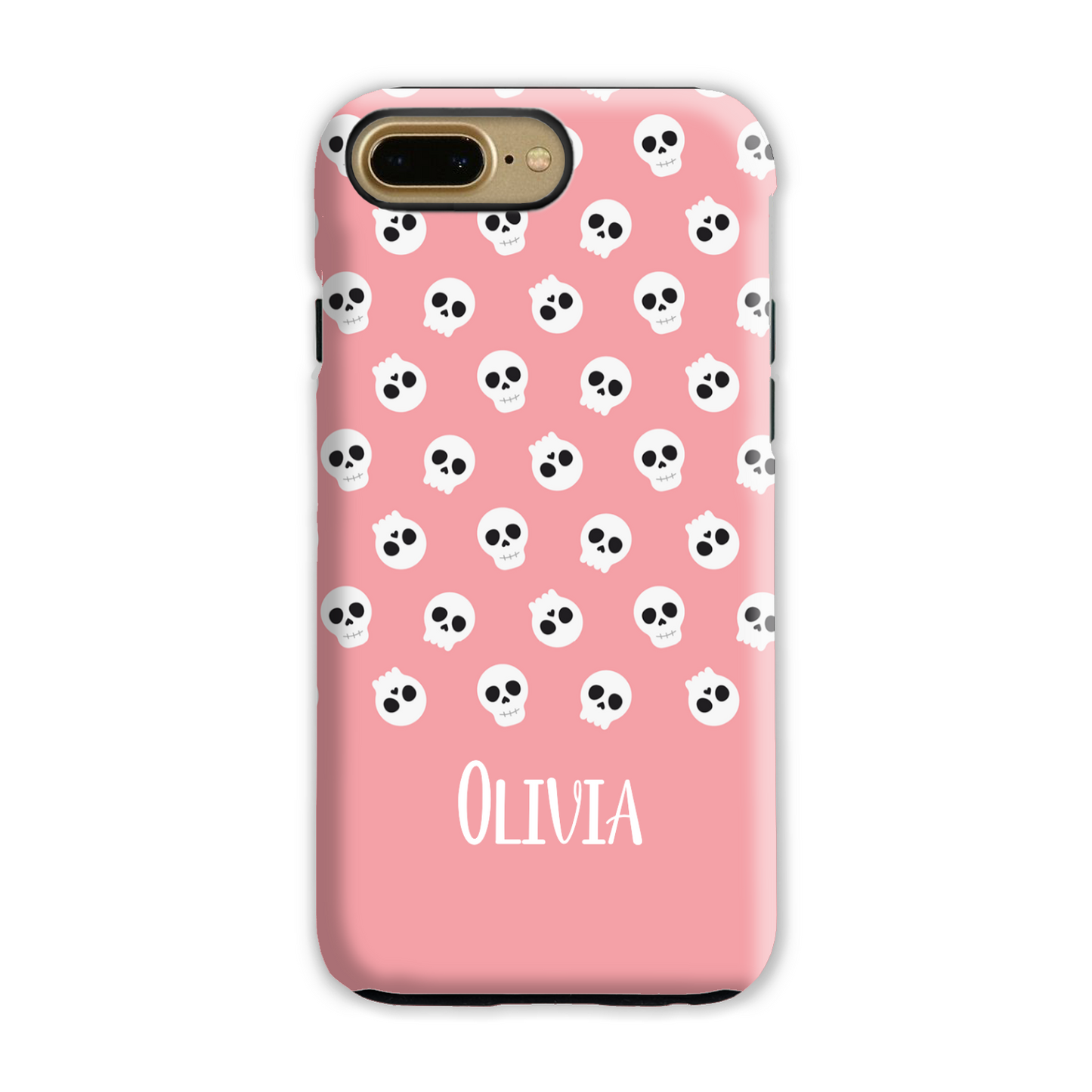 Personalised Pink Skulls Tough Phone Case