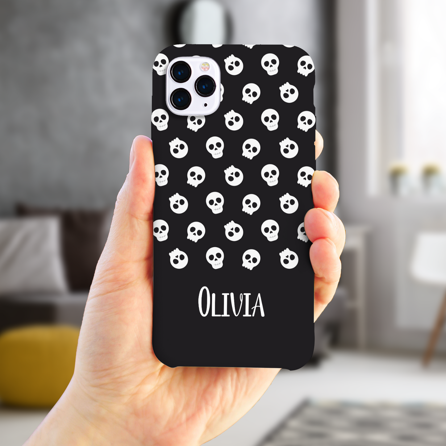 Personalised Black Skulls Slim Phone Case