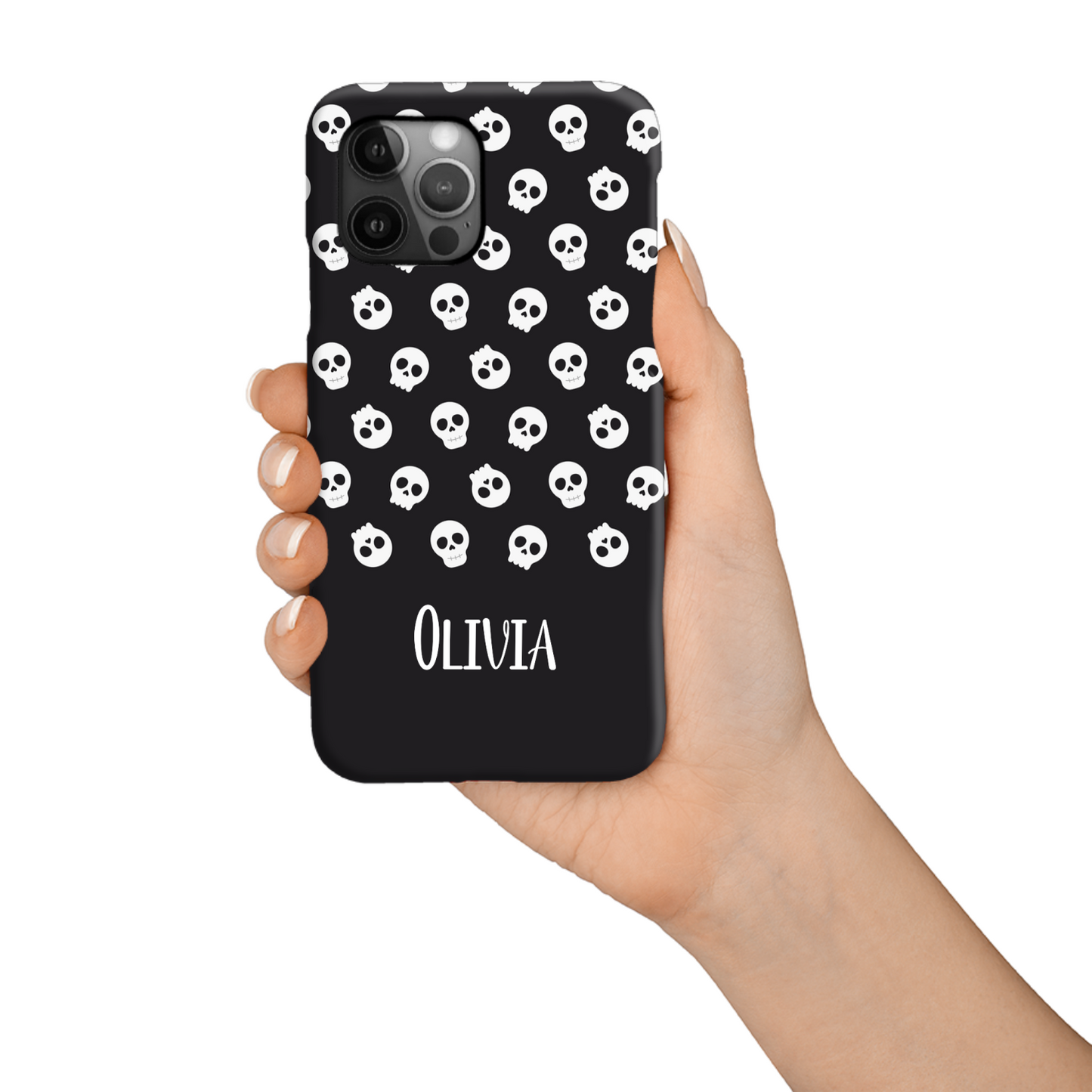 Personalised Black Skulls Slim Phone Case