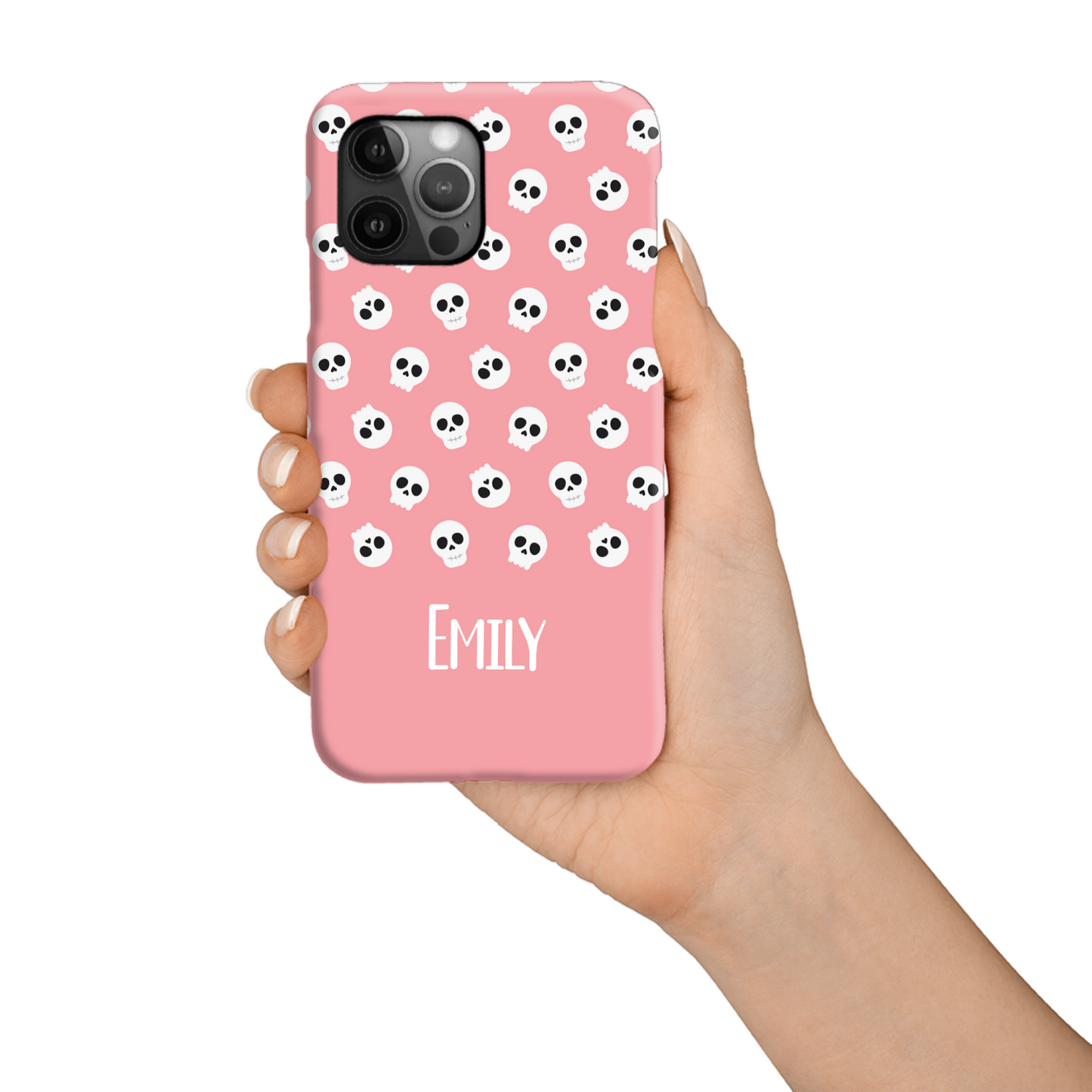 Personalised Pink Skulls Slim Phone Case