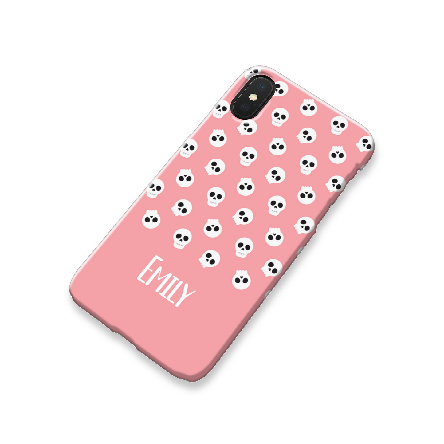 Personalised Pink Skulls Slim Phone Case