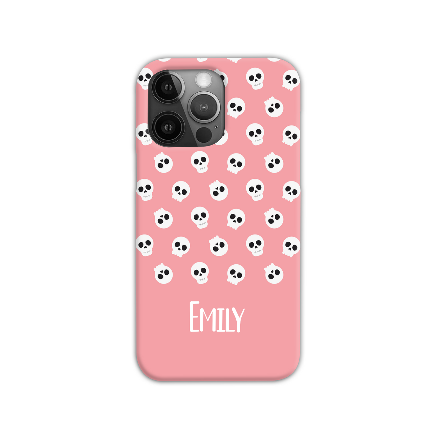 Personalised Pink Skulls Slim Phone Case