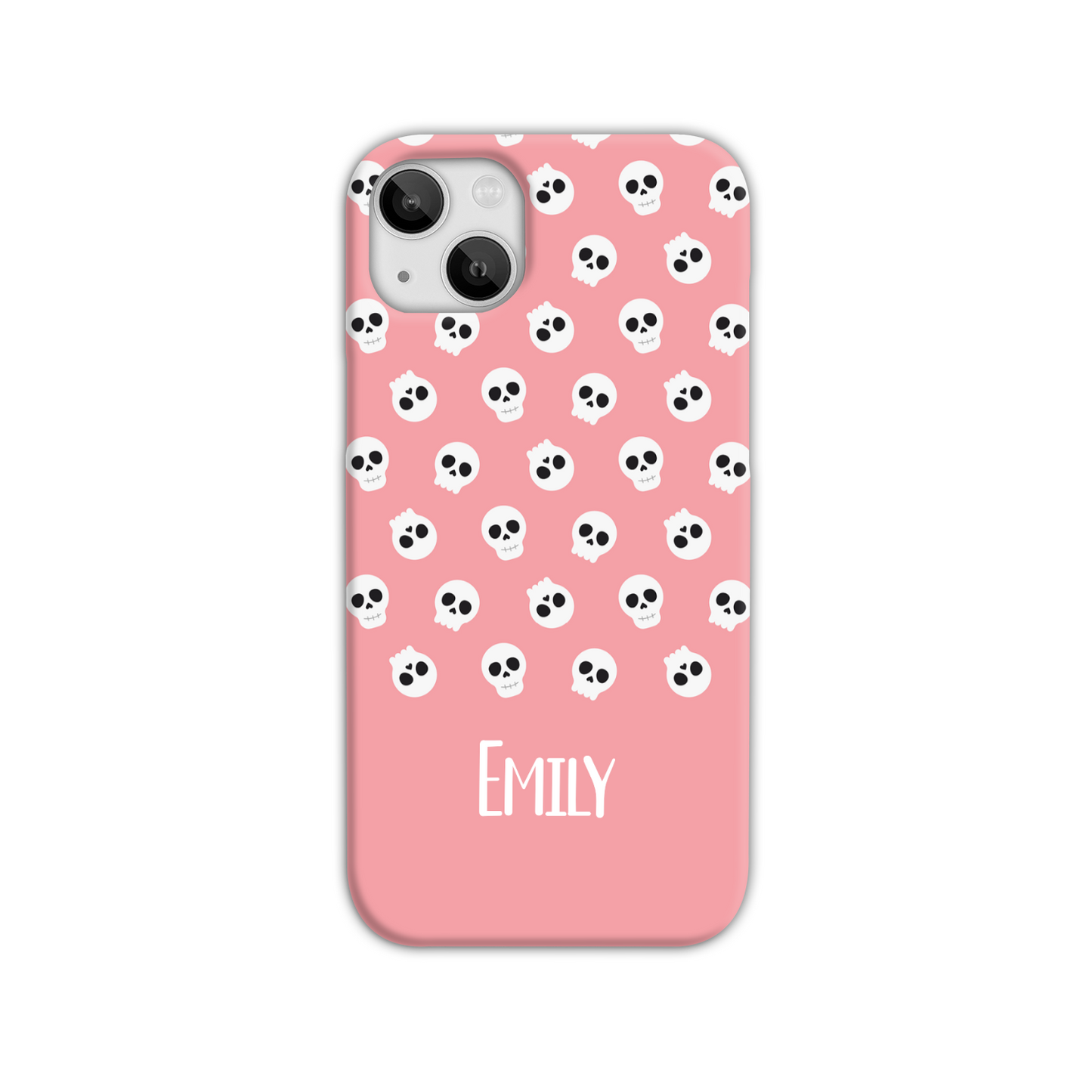Personalised Pink Skulls Slim Phone Case