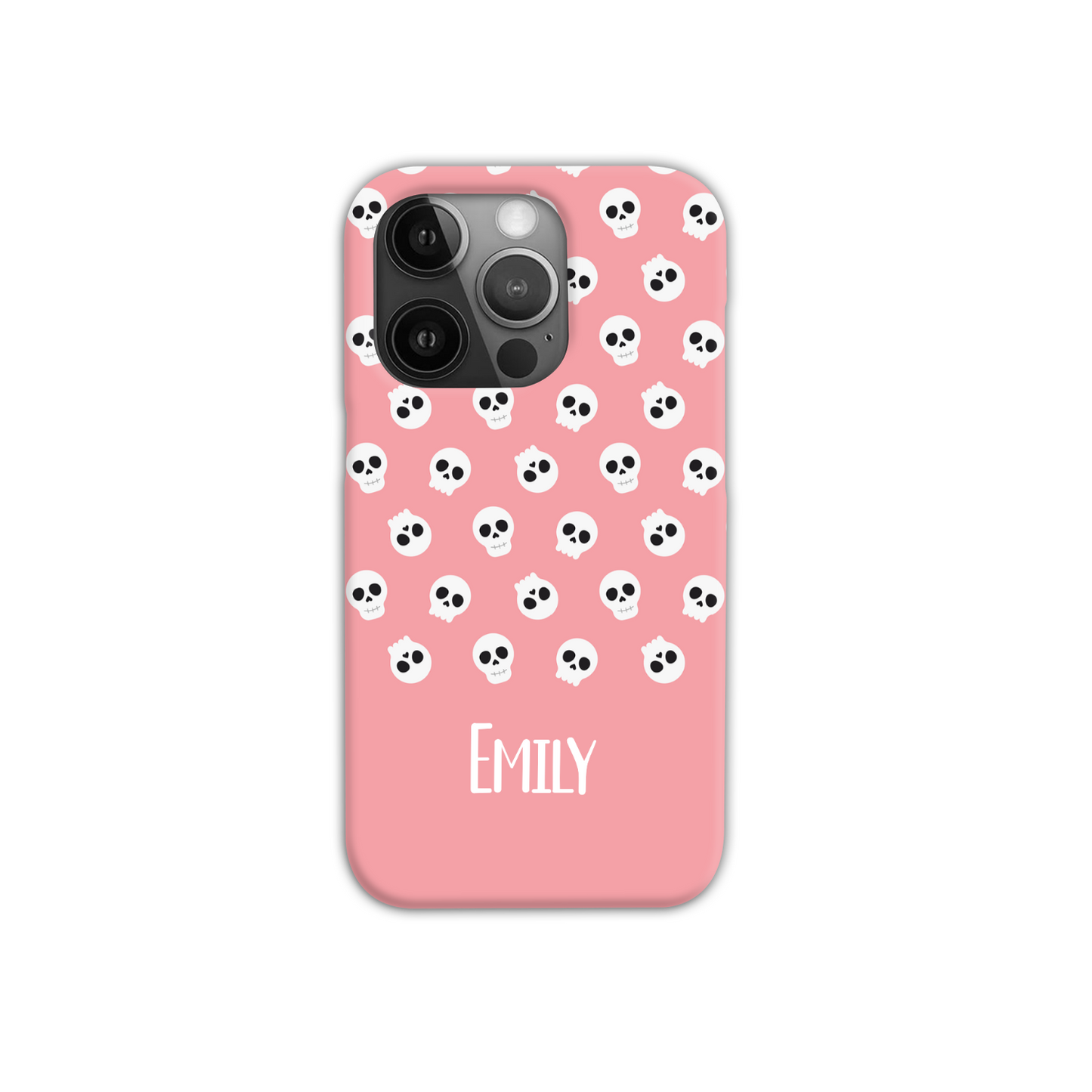 Personalised Pink Skulls Slim Phone Case