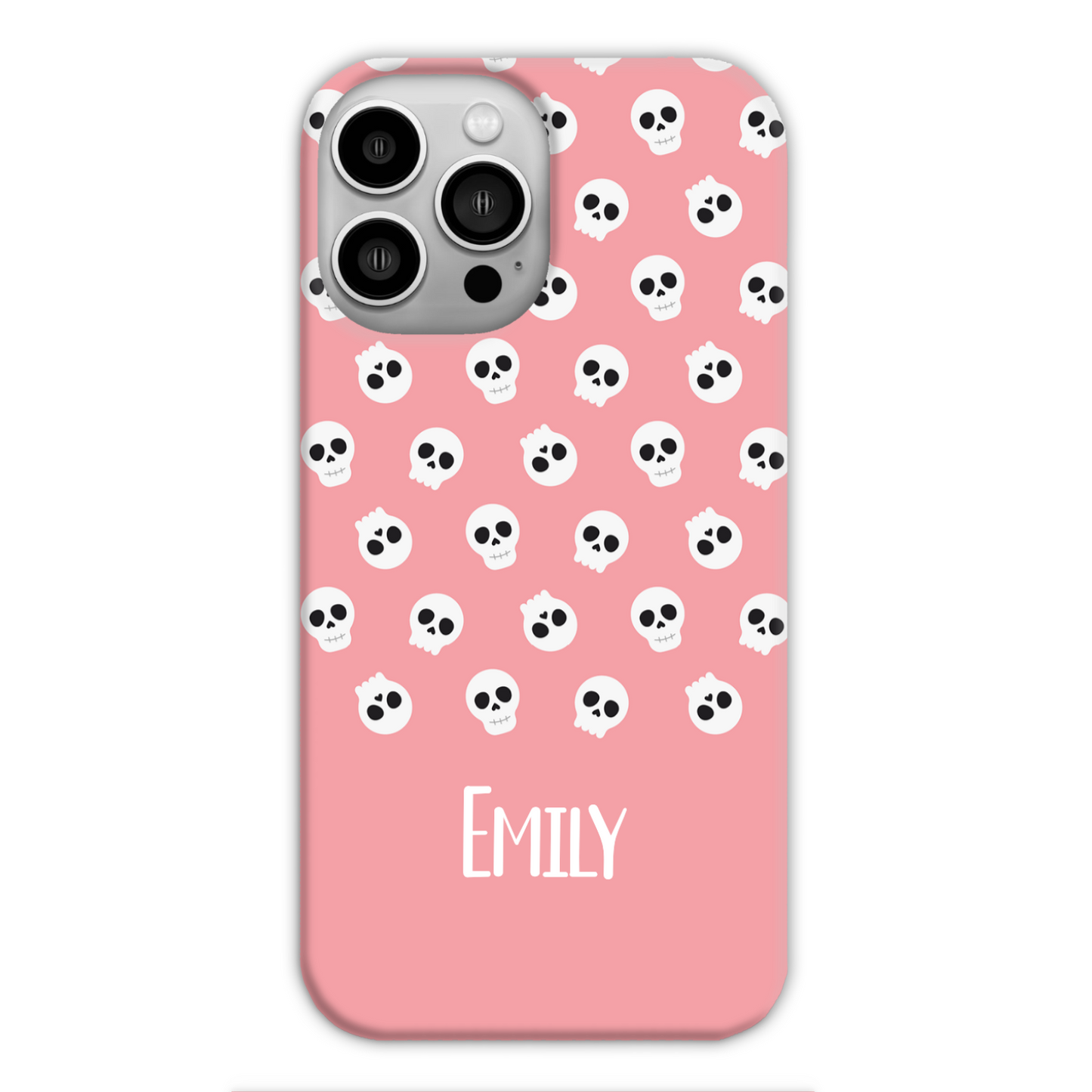 Personalised Pink Skulls Slim Phone Case