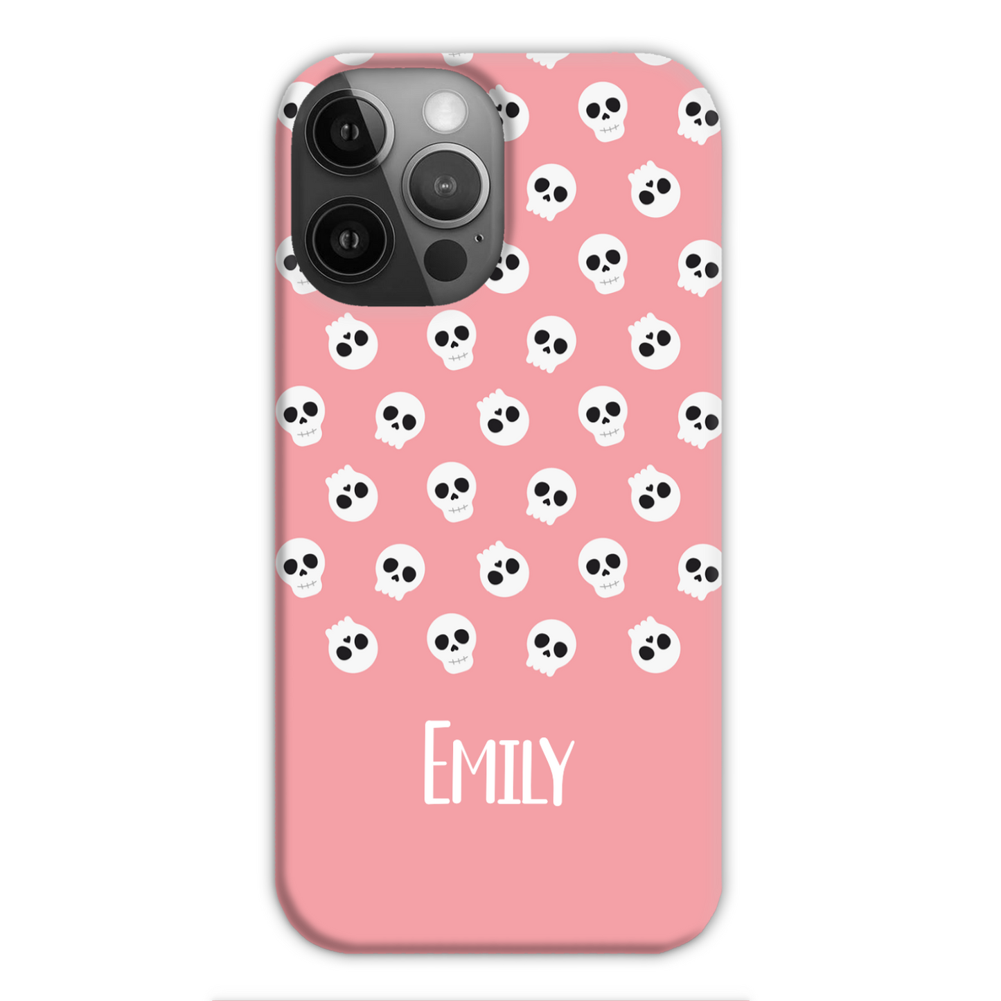 Personalised Pink Skulls Slim Phone Case