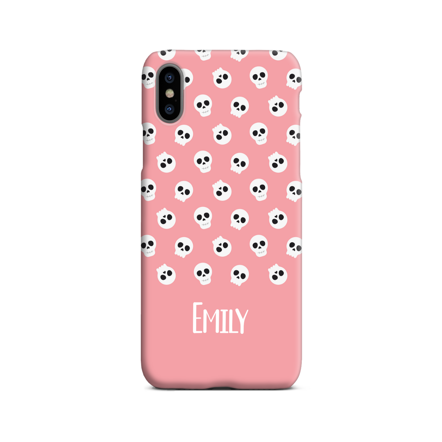 Personalised Pink Skulls Slim Phone Case