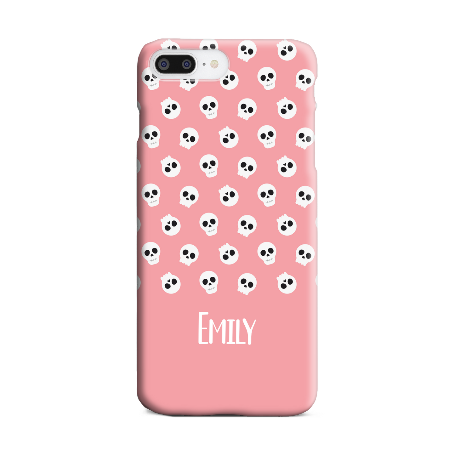 Personalised Pink Skulls Slim Phone Case