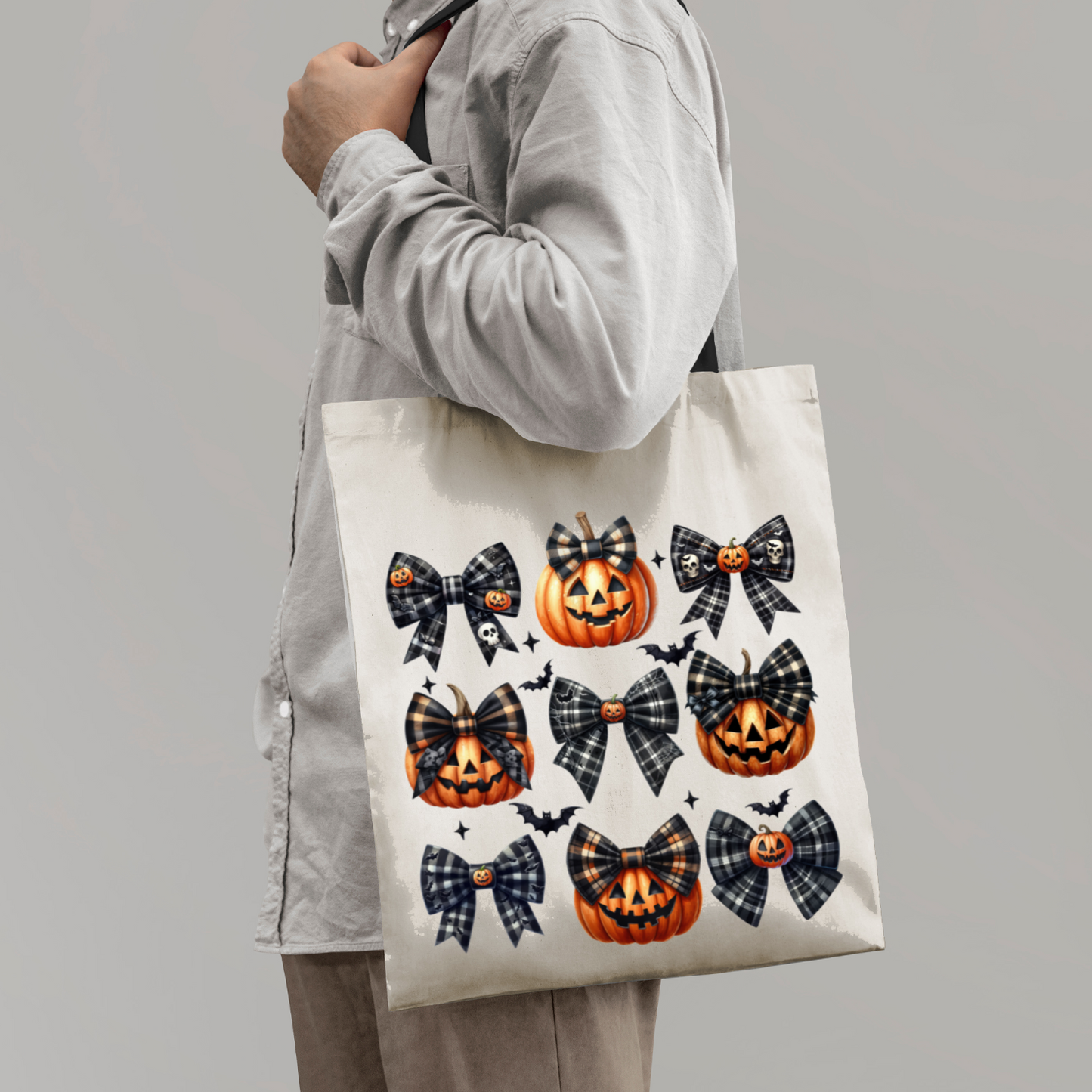 Halloween Pumpkin Design Tote Bag