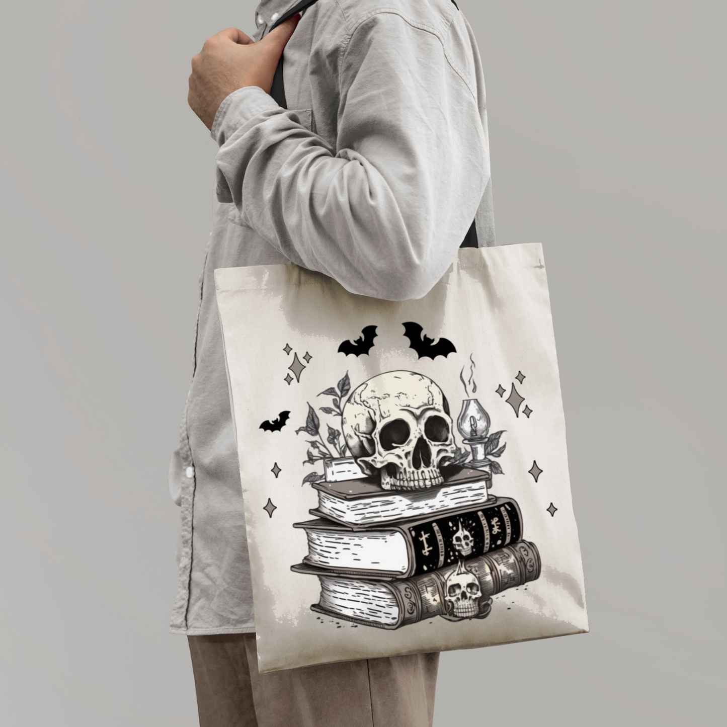 Mono Skull Tote Bag