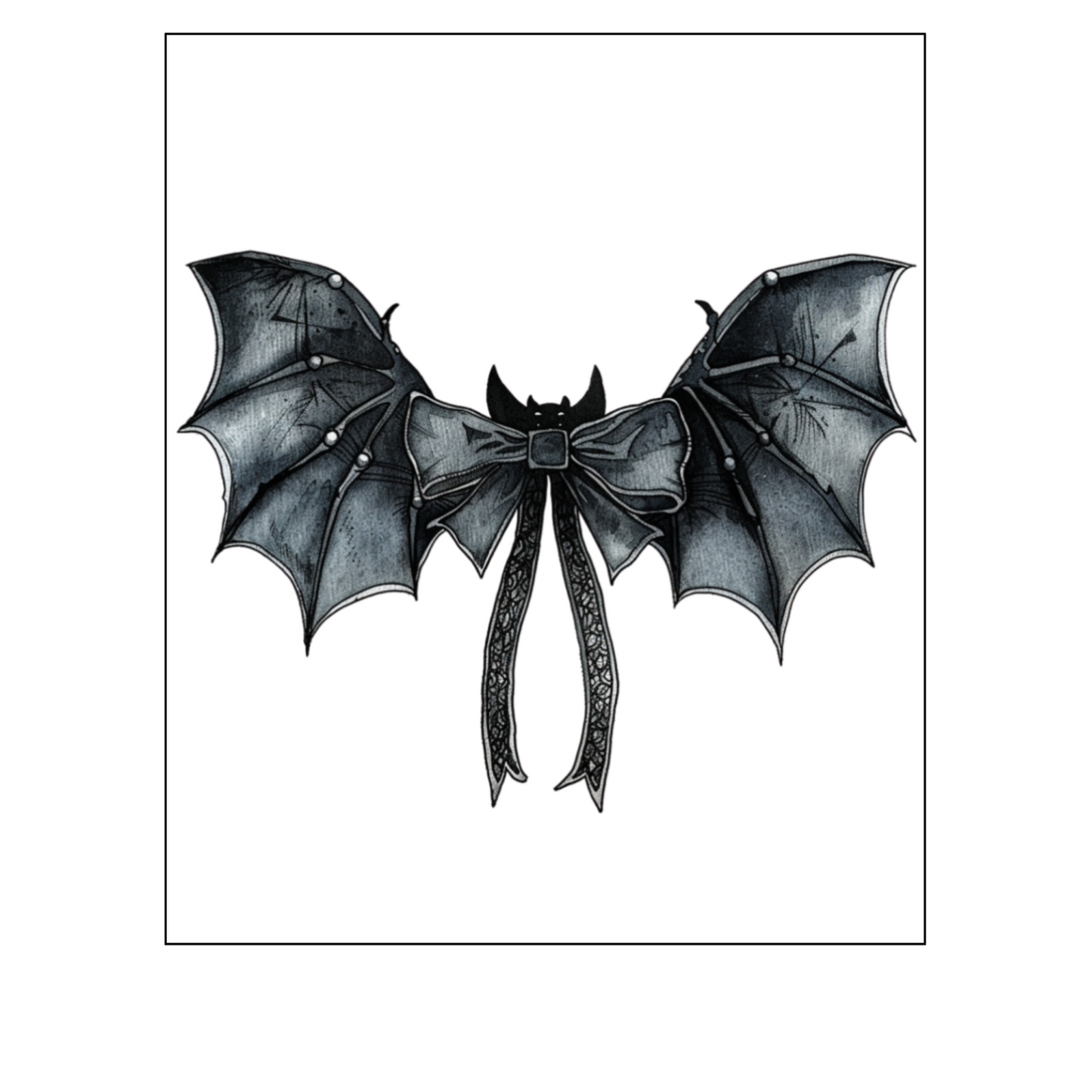 Bat And Bow Design Tote Bag