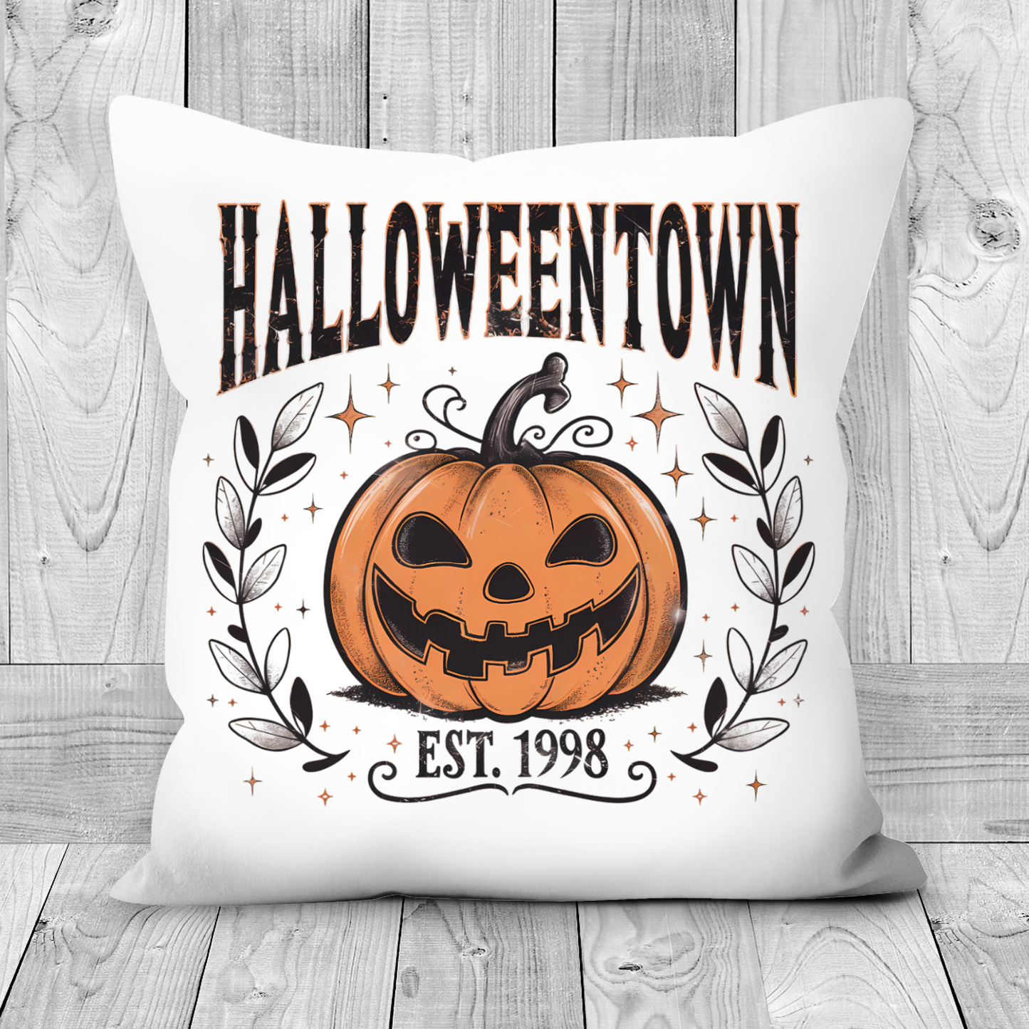 Halloweentown Pumpkin Design Poly Linen Cushion