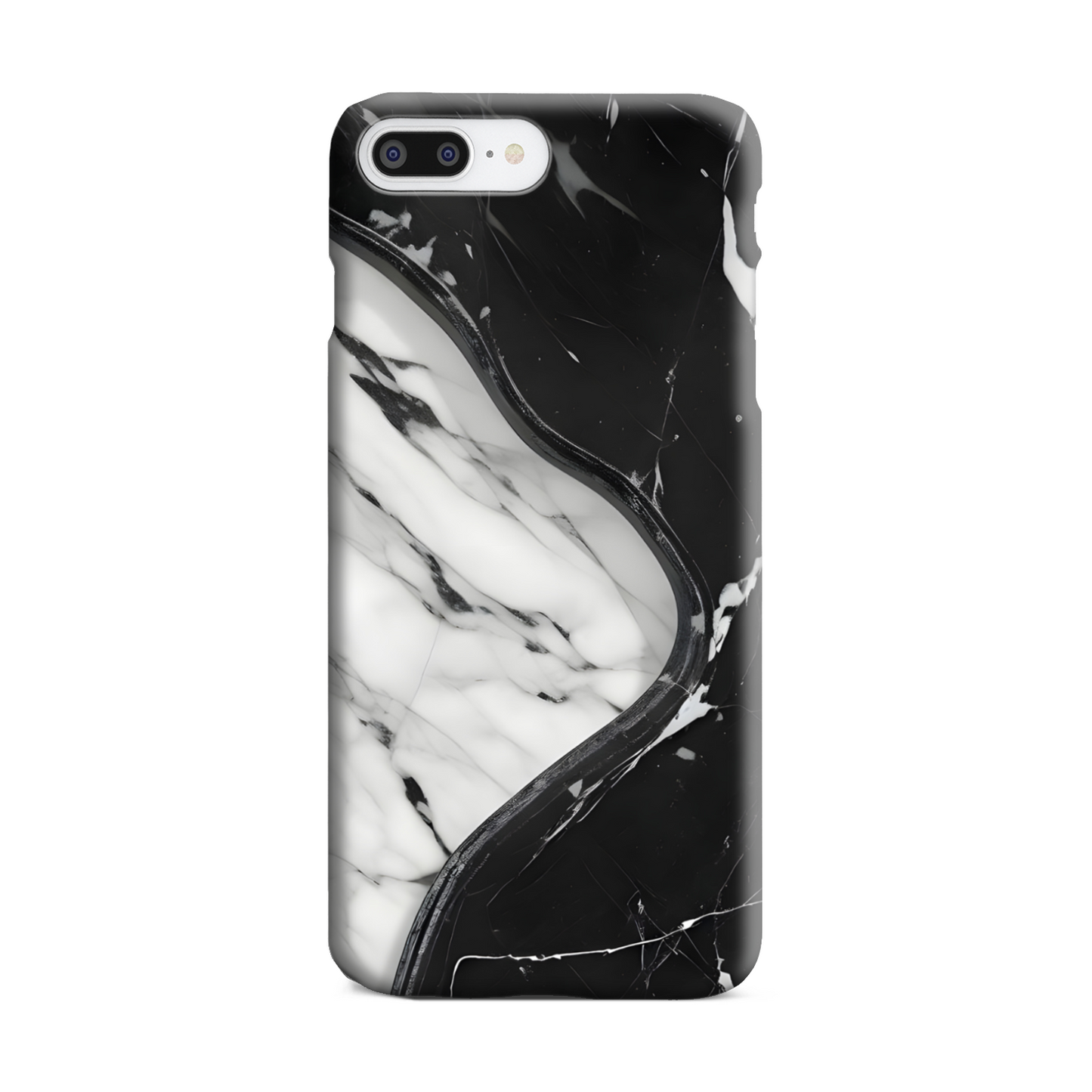 Black & White Marble Print Slim Phone Case