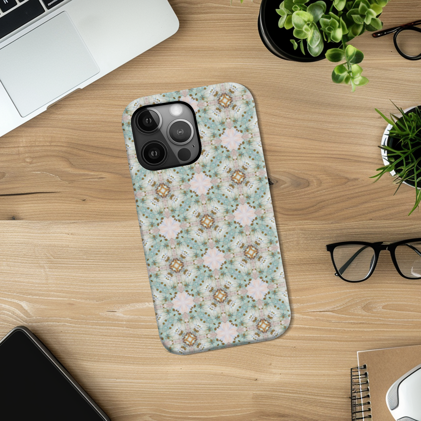 Green Mosaic Slim Phone Case