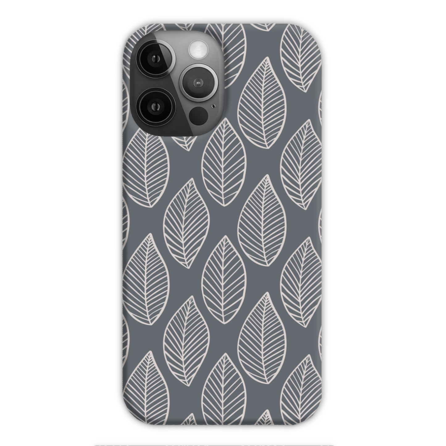 Grey Leaf Slim Phone Case