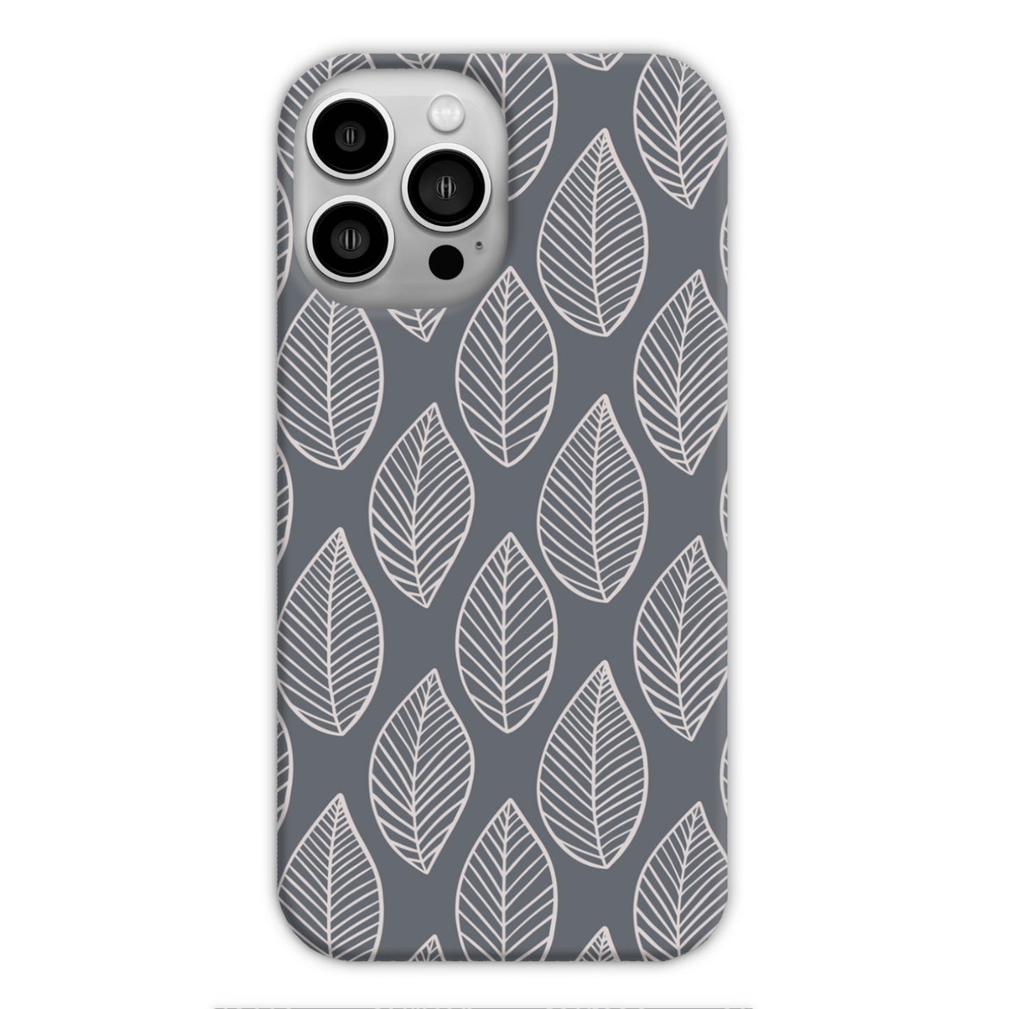 Grey Leaf Slim Phone Case