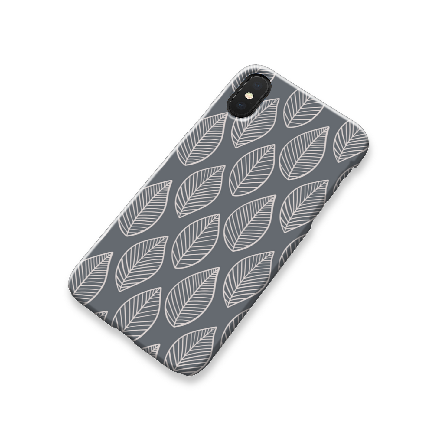 Grey Leaf Slim Phone Case