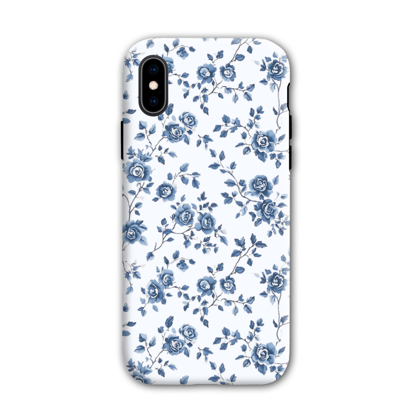 Blue Floral Tough Phone Case
